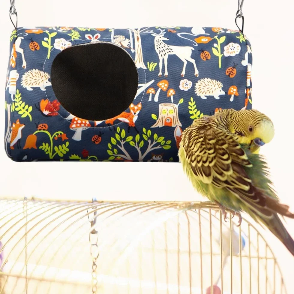 Hamac Oiseau Perroquet Lit Nid Suspendre Respirant pour Perruches Gris d'afrique Inséparable
