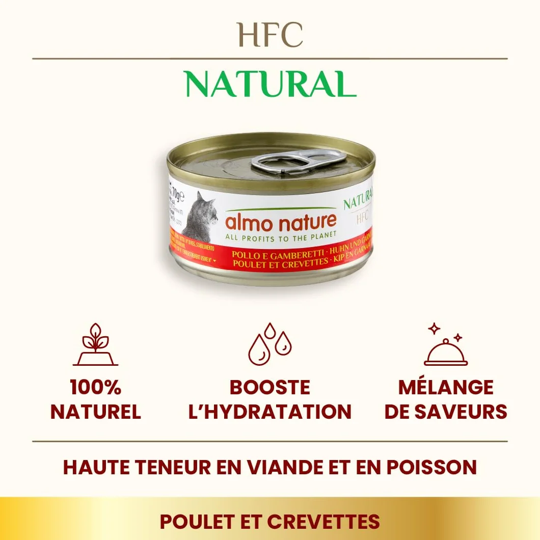 almo nature HFC Natural Aliments Humides pour Chats Poulet 70g Lot de 6