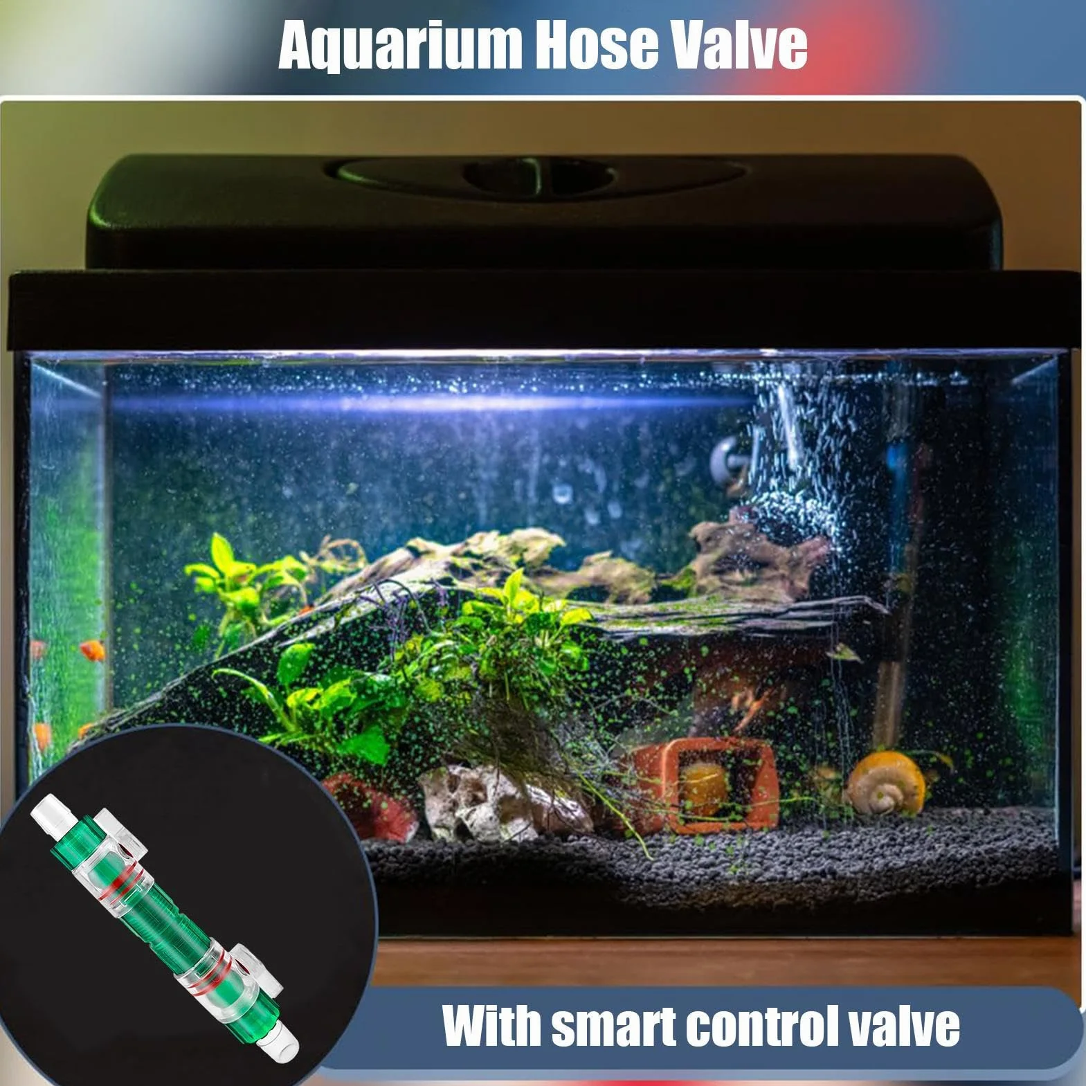 Aquarium de soupape à double robinet - Connecteur de tuyau de tuyau de poisson à poisson | Vanne de soupape Release rapide Pompe à air Vannes de commande d'écoulement d'aquarium pour le sel d'eau fraî