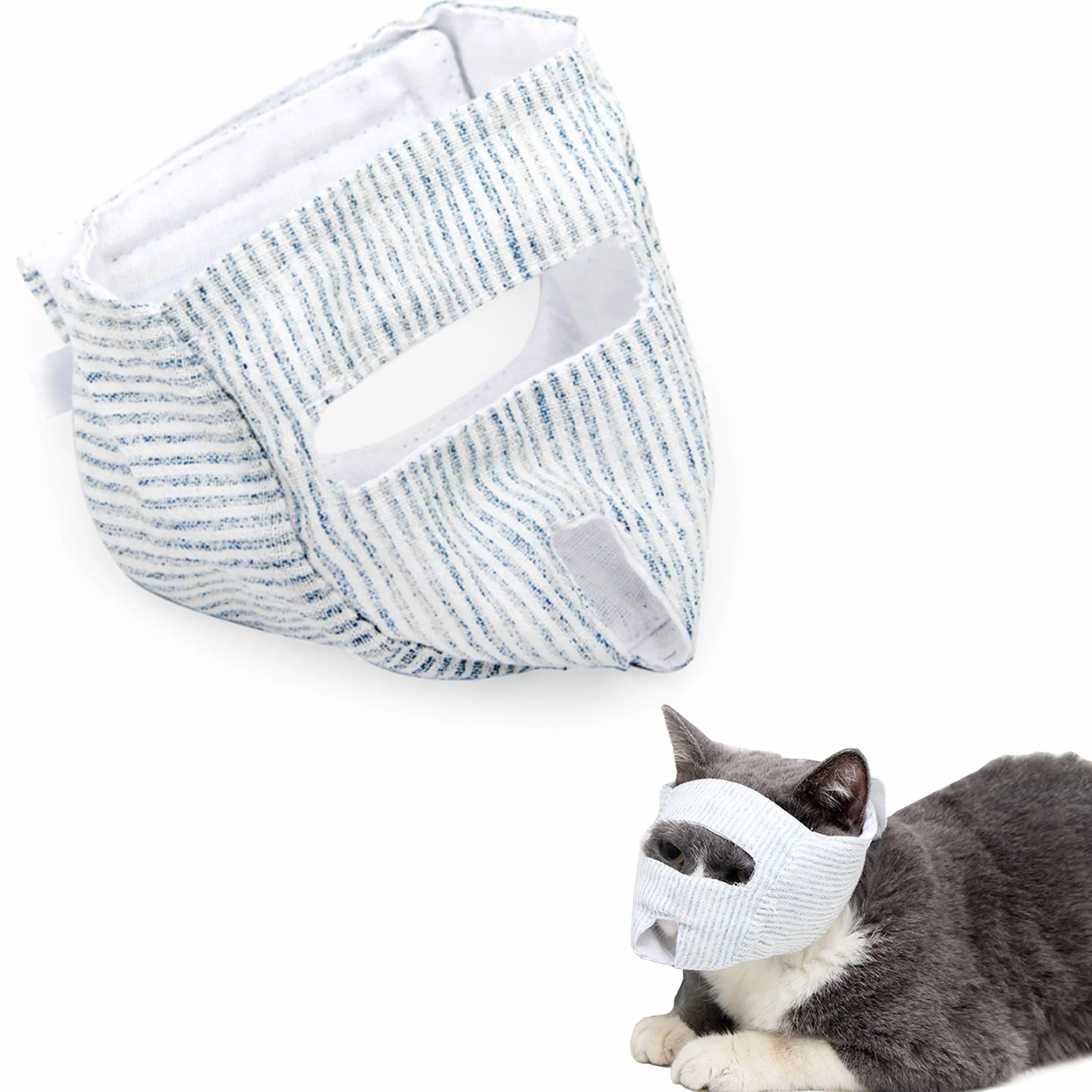 Museau Chat Anti-Morsure Respirant Réglable Protection Visage Soin Bain