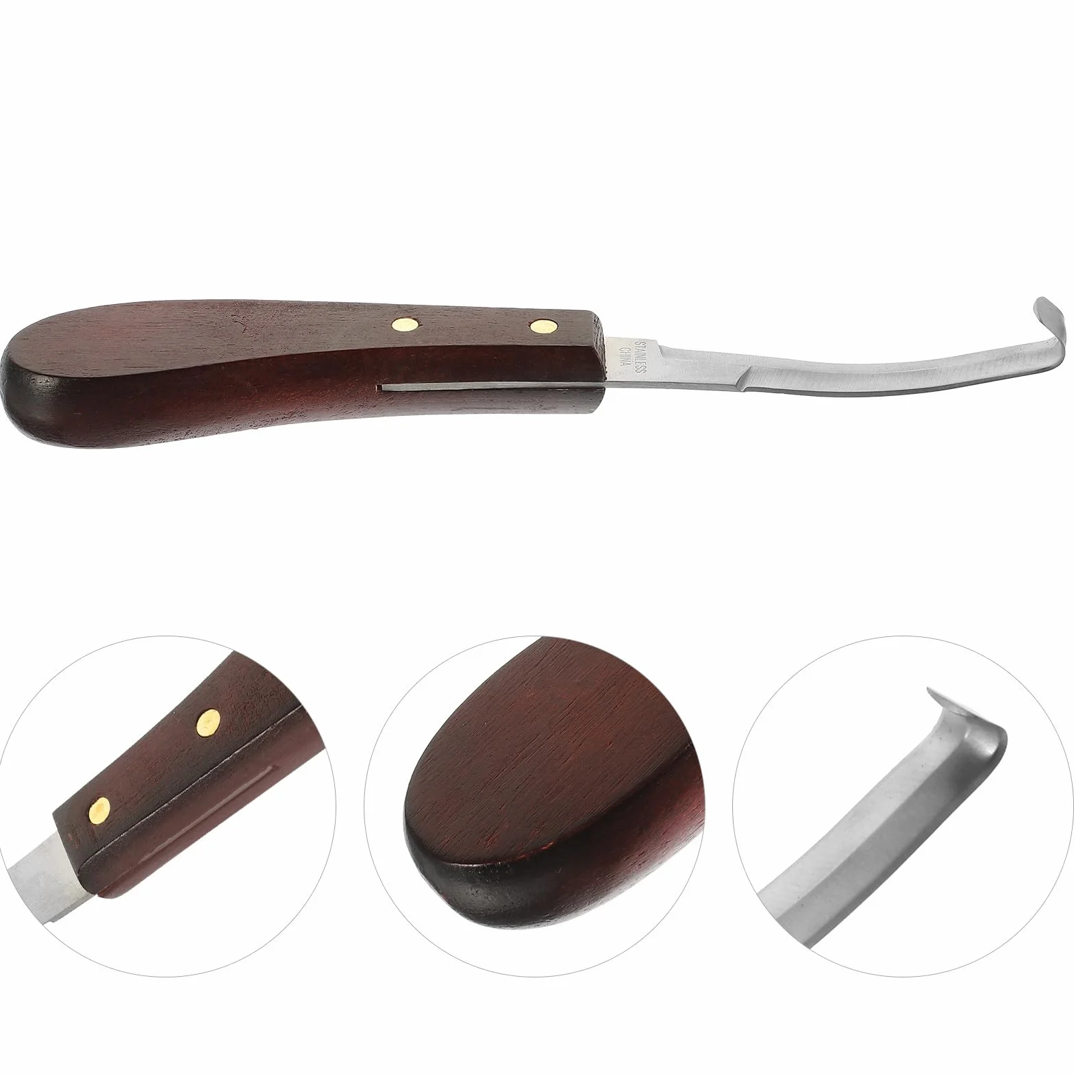 Couteau à Sabot Design Ergonomique en Acier Inoxydable Résistant à l'usure et en Bois et Parrage Précis pour Usage Quotidien