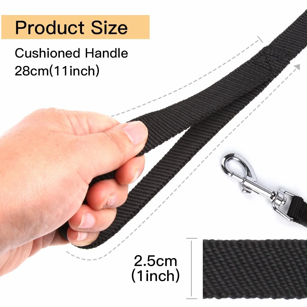 Minleer Longe pour Chien Nylon Corde 6M Noir