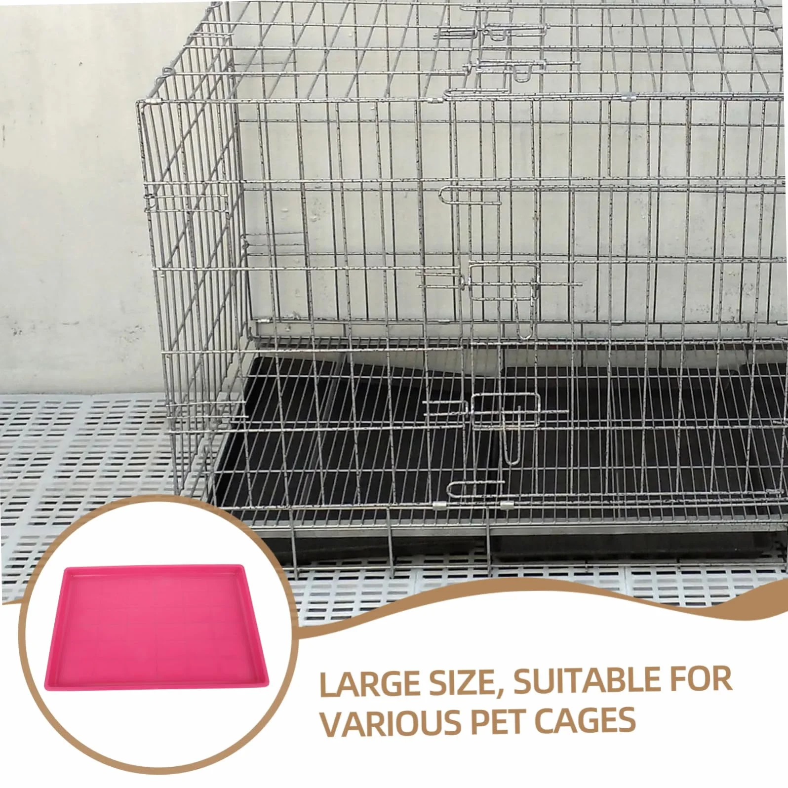 INOOMP Bac de Cage en Plastique pour Animaux 60x40 cm Antidérapant