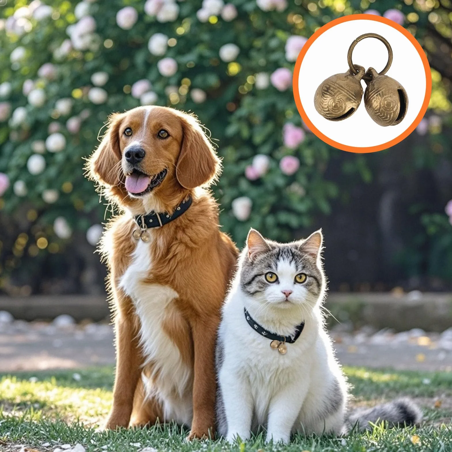 Cloches pour Chien en Laiton Extra Fortes Collier Animaux Compagnie Accessoires