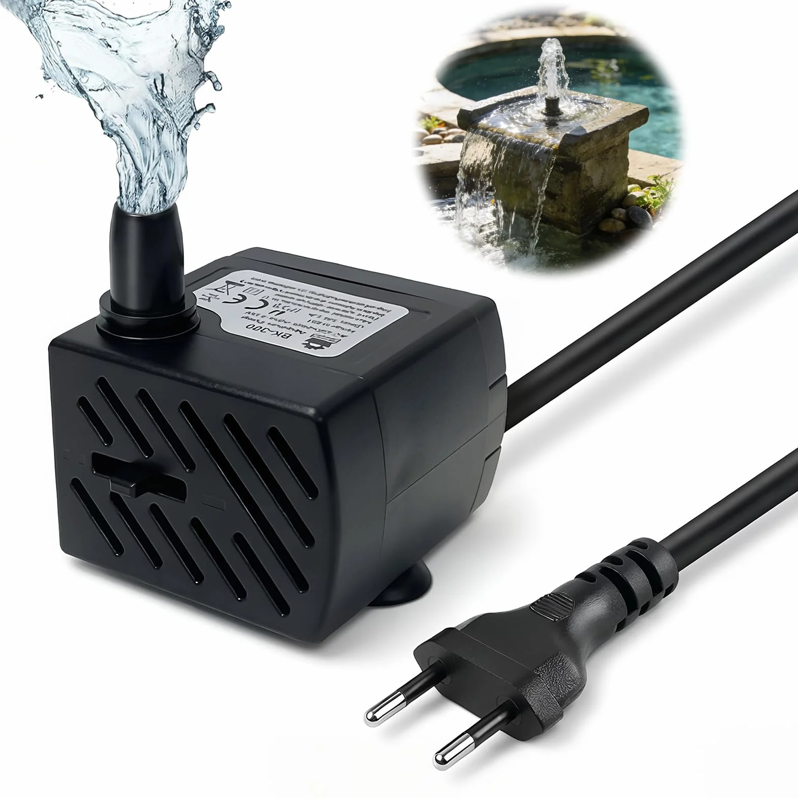 Pompe à Eau Submersible 3.5W 200L/H Ultra-Silencieuse 1.5M pour Aquarium Bassin Fontaine