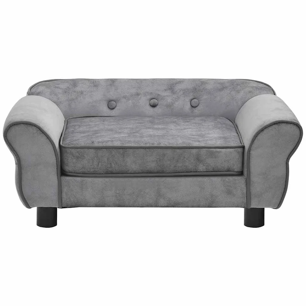 Canapé pour chien Gris 72x45x30 cm Peluche