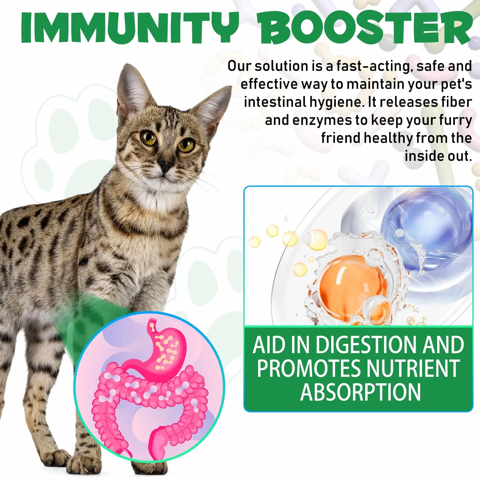 HEXIN Vermifuge pour chat 60 ml, vermifuge à base de plantes avec probiotiques – Anti-parasites large bande