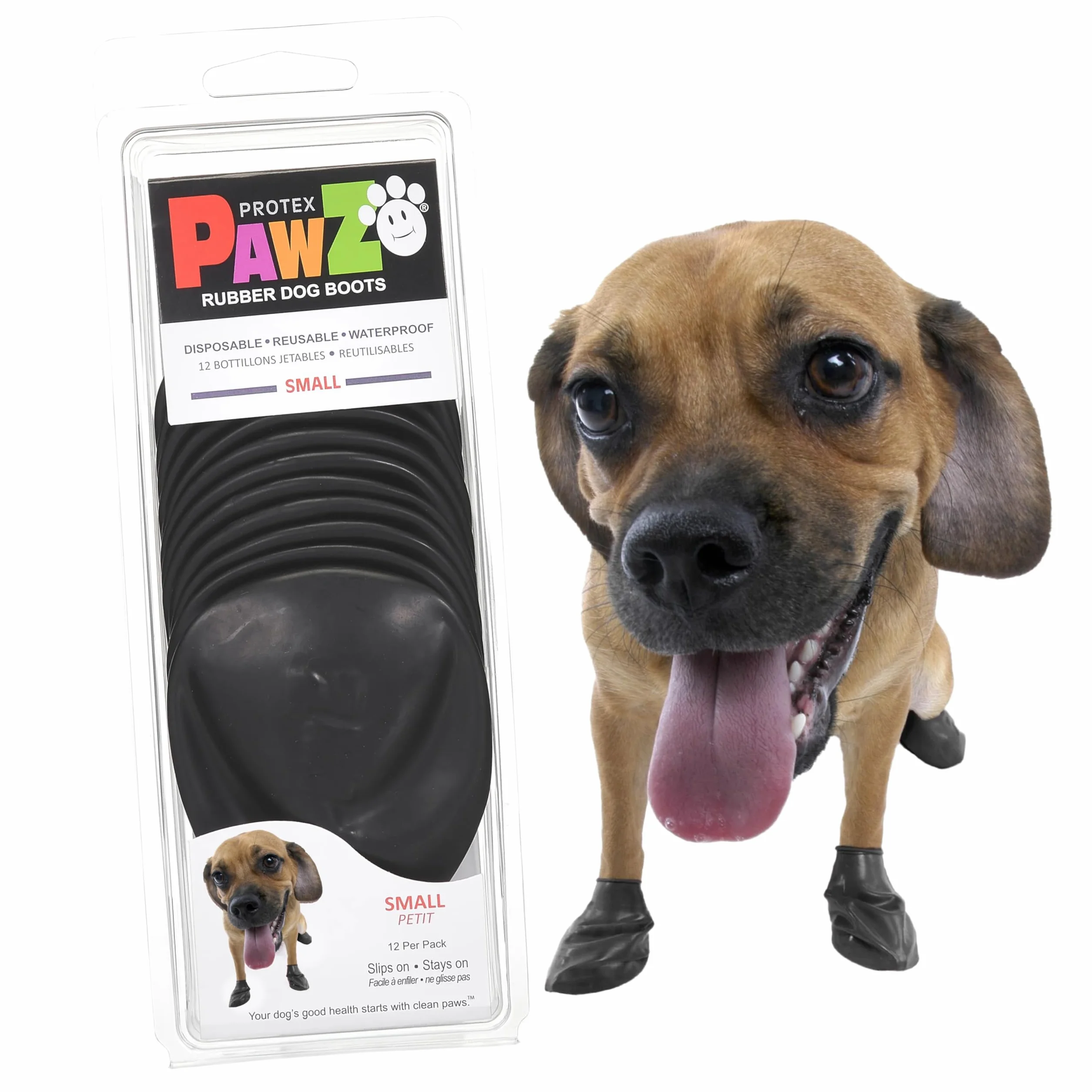 PAWZ Chaussette Noire Protection Coussinets Chien S n°4 Boite 12
