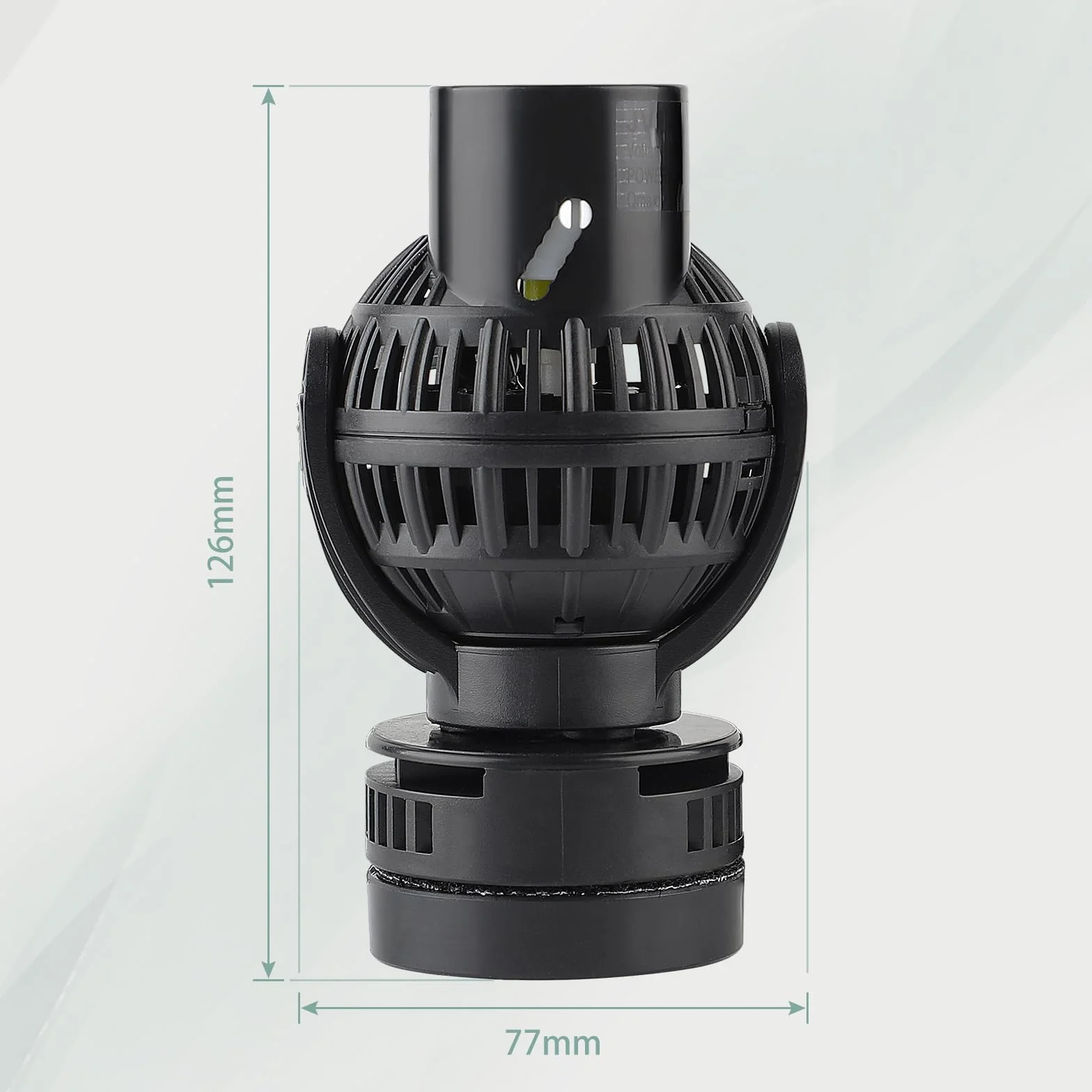 EXLECO Pompe de Brassage Wavemaker 6000L/H 8W 80~100cm 360° Rotative pour Aquariums Eau Douce et Salée avec Magnet Noir
