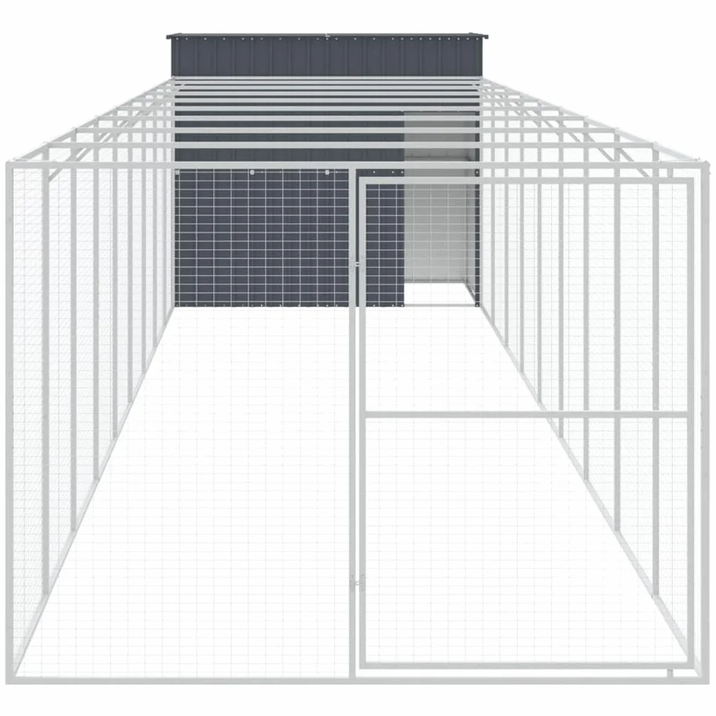 VidaXL Cage pour Chien avec Cour Anthracite 214x1069x181 cm