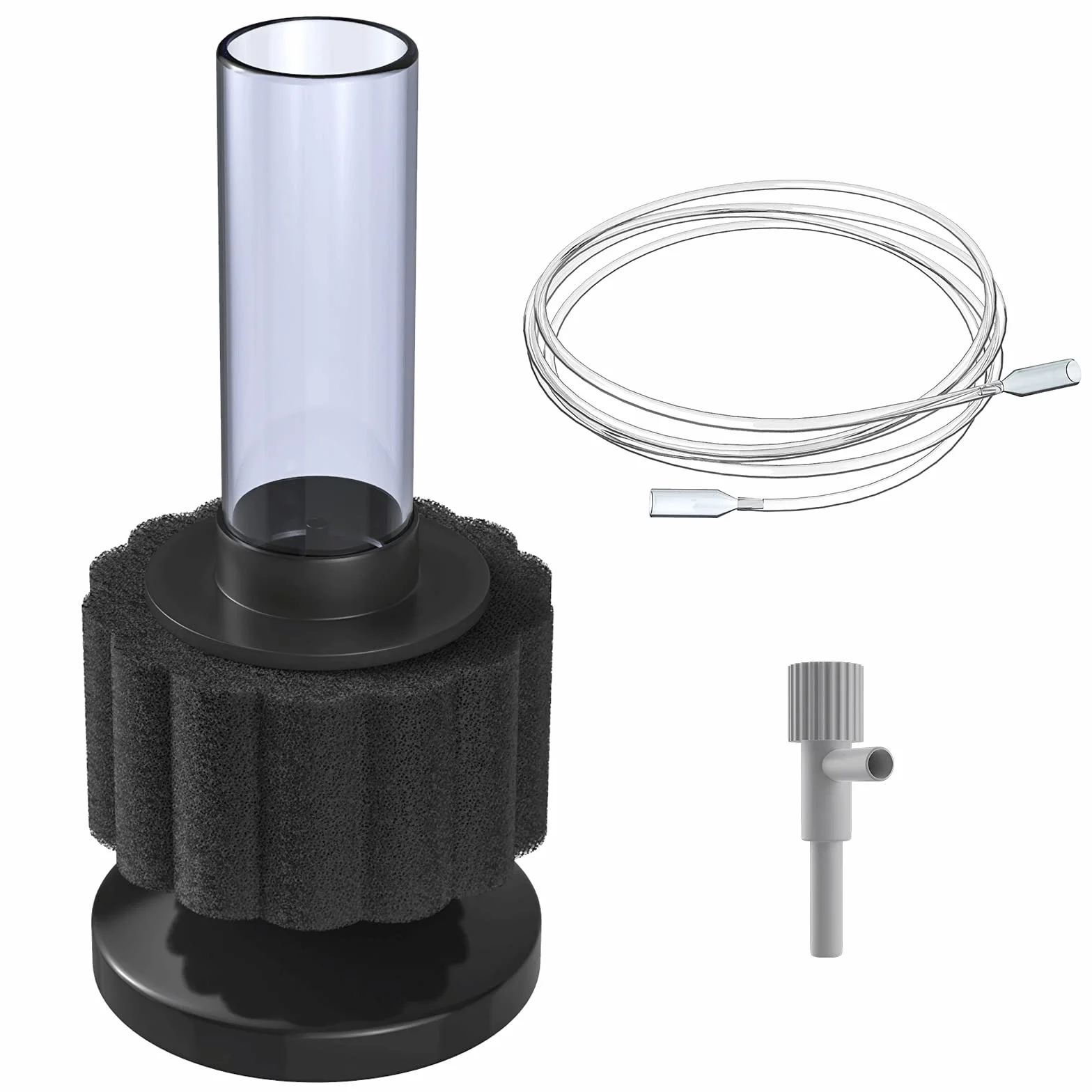 Pawfly Filtre éponge d'aquarium Nano Bio Silencieux Betta Kit Mousse Crevettes Tuyau Aération 12 litres