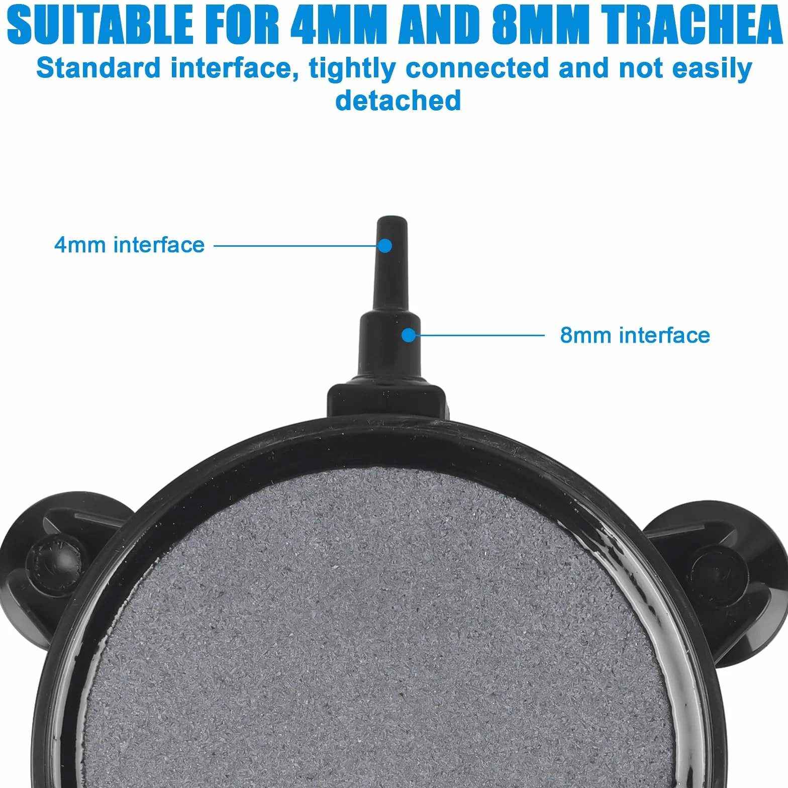Lot de 4 pierres à air d'aquarium 100 mm avec ventouses puissantes - Diffuseur super haut pour oxygène dissous