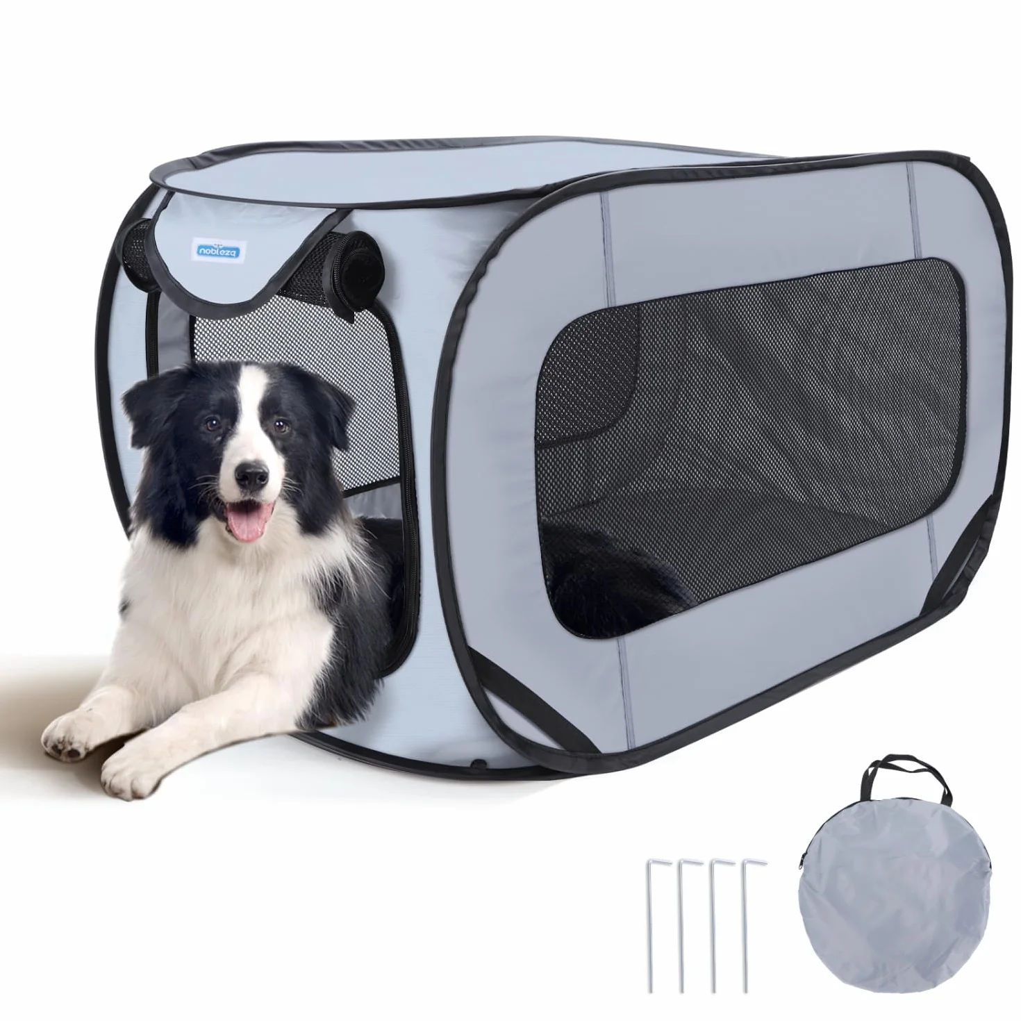 Nobleza Cage Portative pour Chien Chat Voiture, Parc Pliable Chien, Clôture Animaux Tissu Oxford Imperméable, 93x54x54 cm