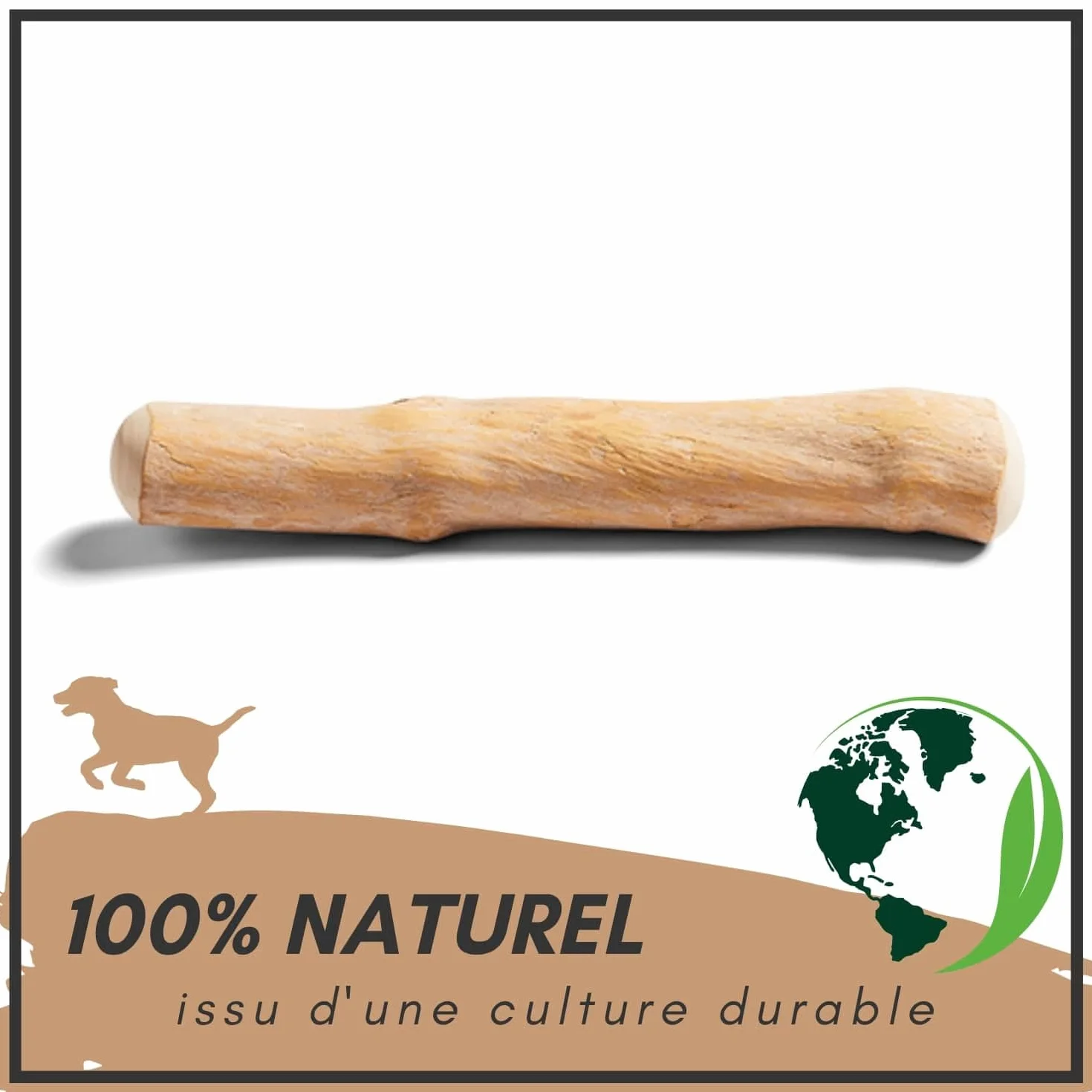 Supravit Os à Naturel en Bois de café pour Chiots XS Jouet à mâcher Durable
