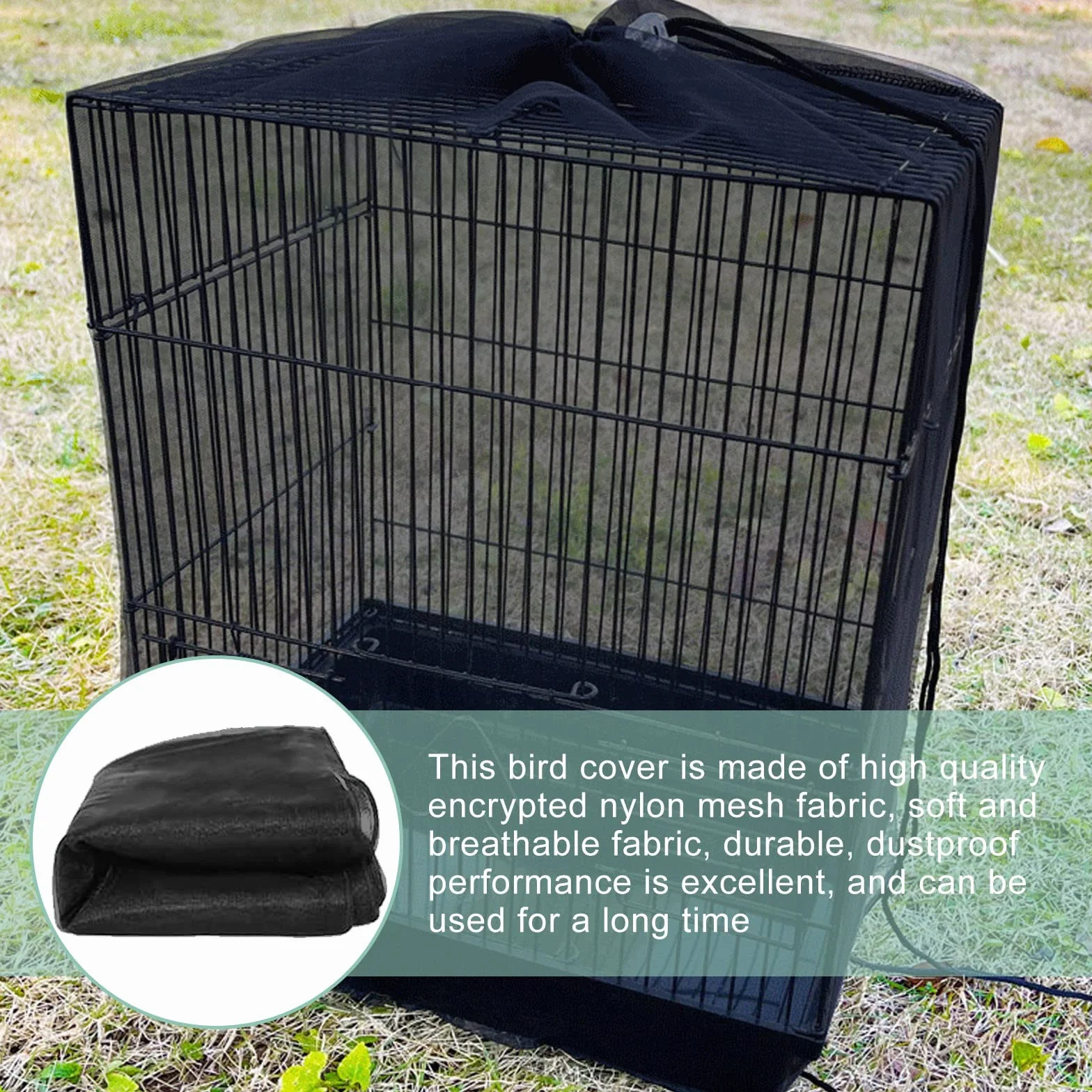 Housse de Cage à Oiseaux Extra Large 300cm Attrape-Graine Réglable Maille