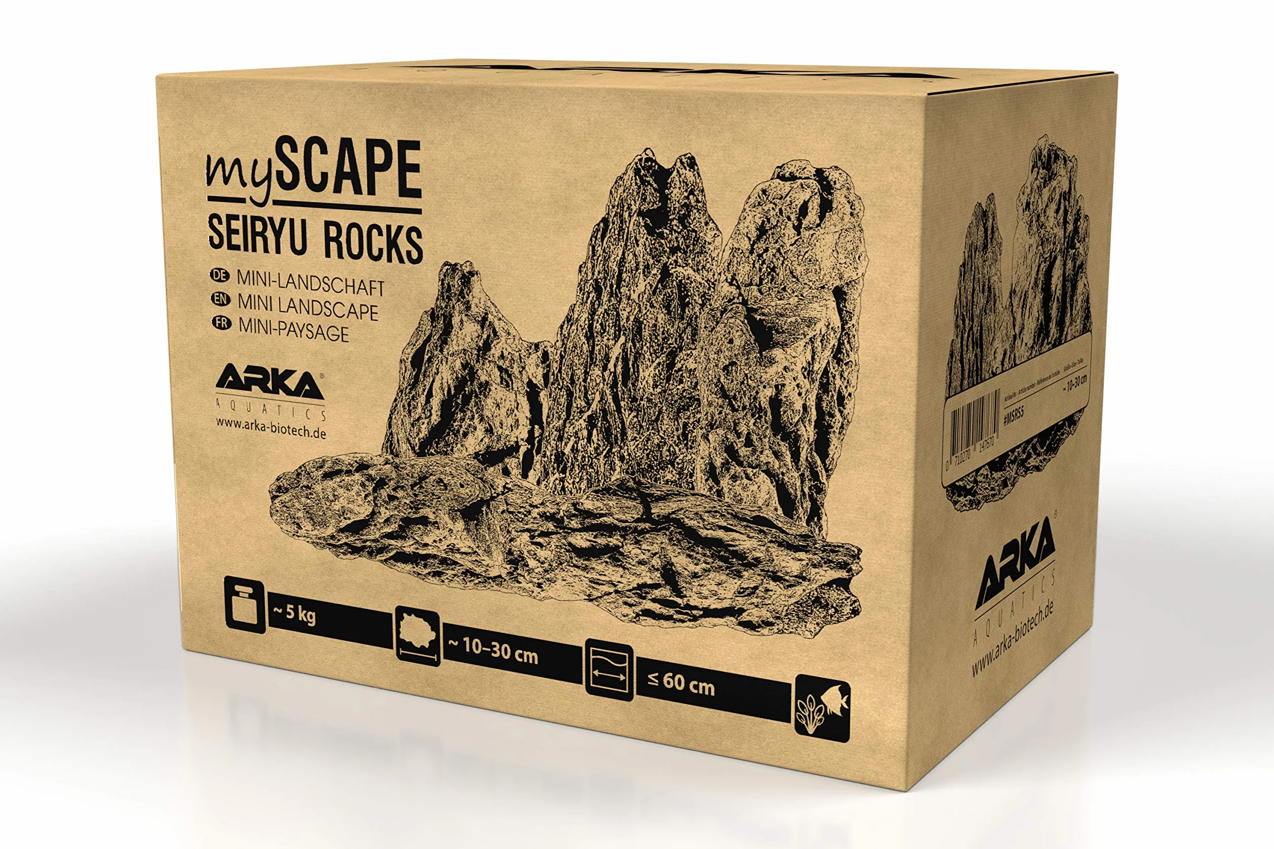 ARKA mySCAPE-Rocks Seiryu Pierres Naturelles d'aquascaping pour Aquariums d'Eau Douce et Terrariums