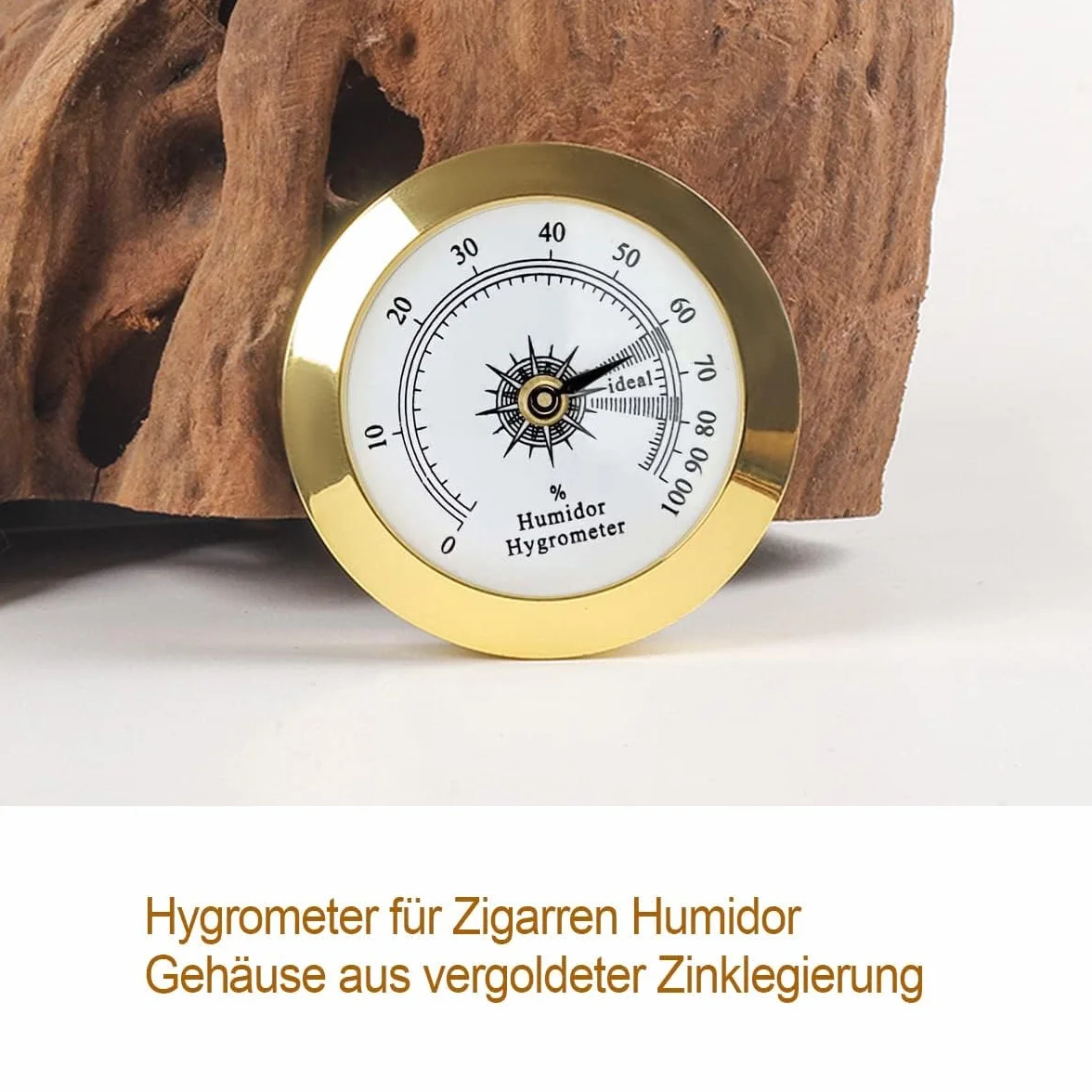 Hygromètre de rechange pour cave a cigares - φ 38mm - Or - Alliage rond - Moniteur précis - Humidor - Hygromètre - Valise de guitare - Serre