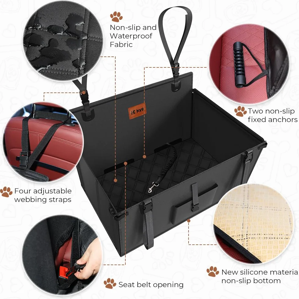 KYG Siège Auto pour Chien Imperméable Antidérapant Panier Voiture Transport Pet Taille Moyenne Grande