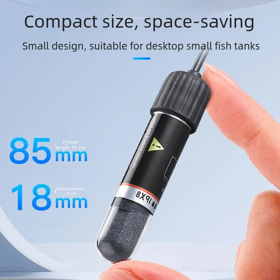 Mini chauffage d'aquarium 8,5 cm 26 °C température constante automatique alimenté par USB 10 W pour petits aquariums