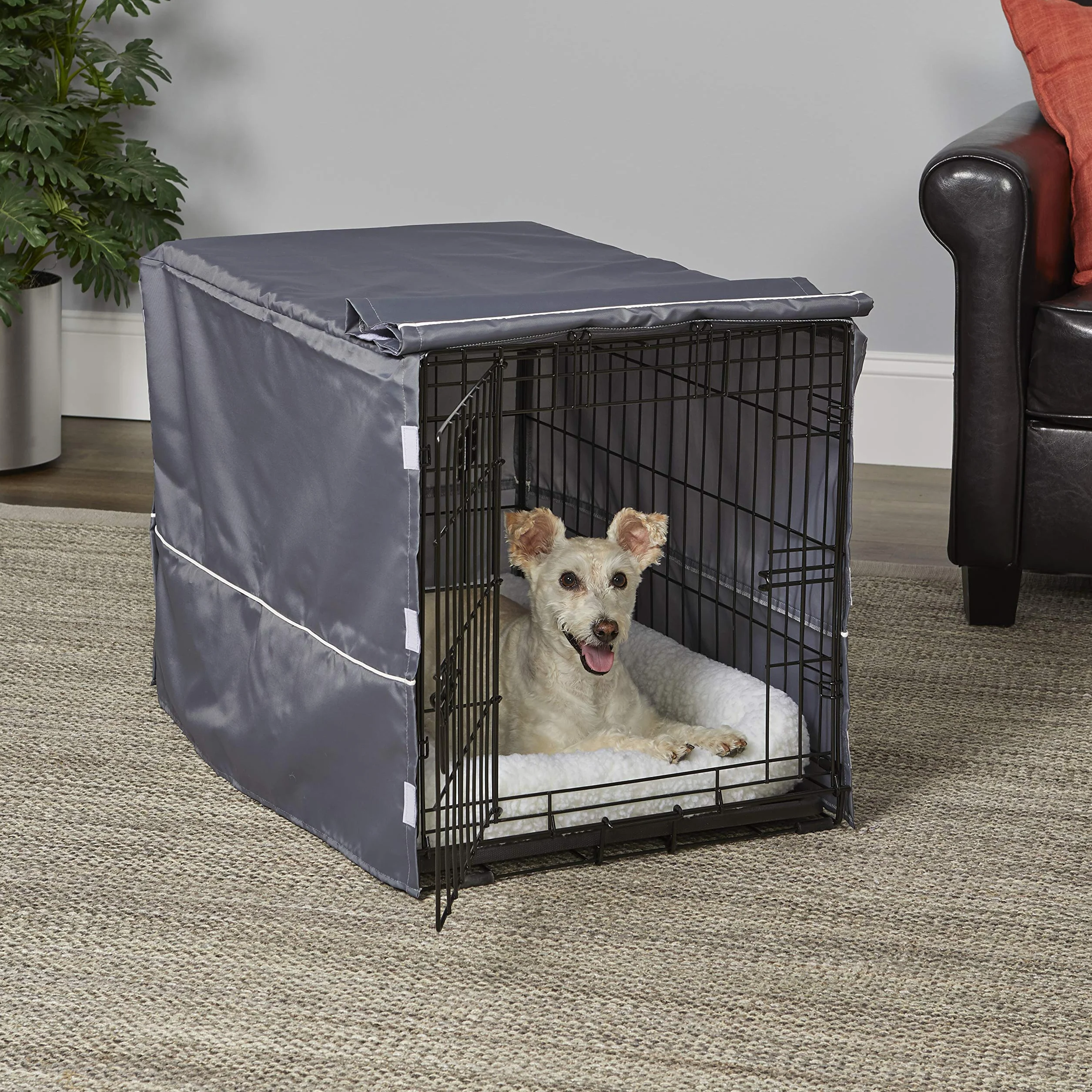 New World BCVR-30GY Housse de cage pour chien MidWest, lavable en machine, gris clair