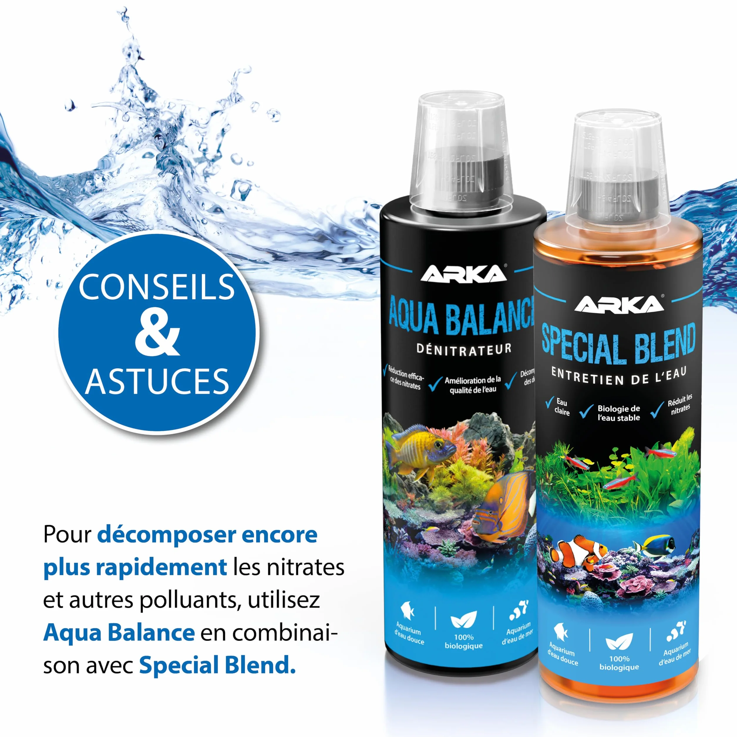 MICROBE-LIFT Aqua Balance Nettoie aquarium réduit nitrates eau douce eau de mer