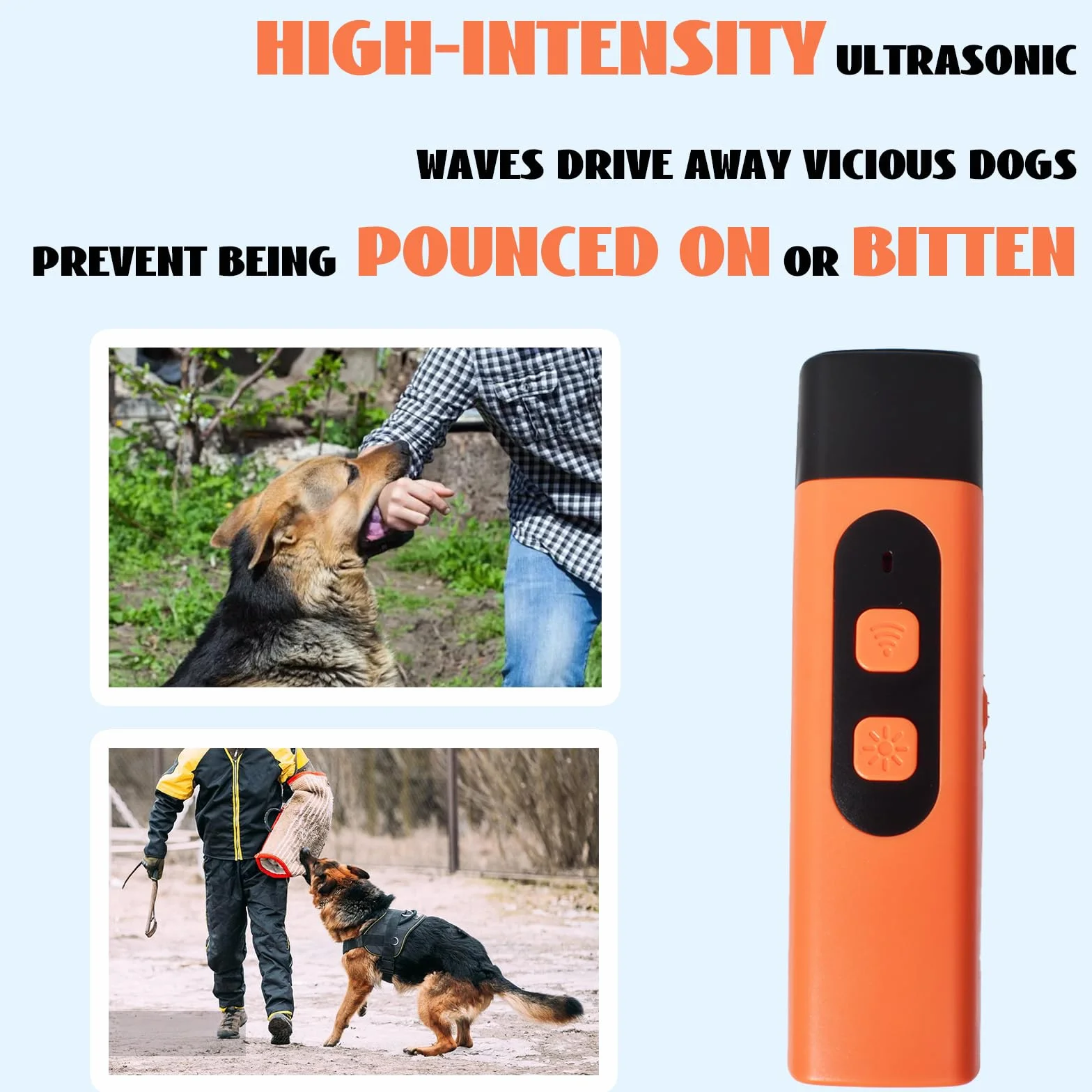 Anti Aboiement Chien Ultrason Puissant avec Lampe LED pour Petit Grand Chien