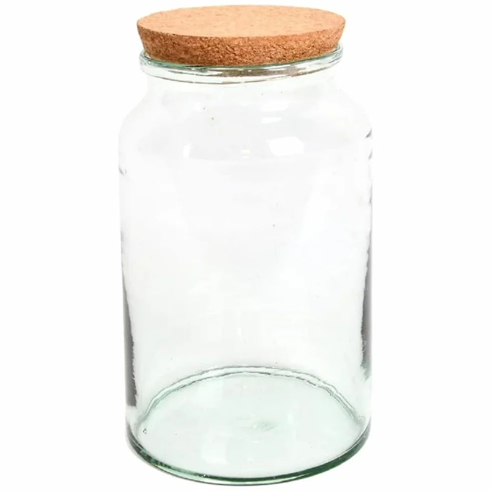 Esschert Design Bouteille de Terrarium Semi-Ouverte Moyenne Verre recyclé Liège