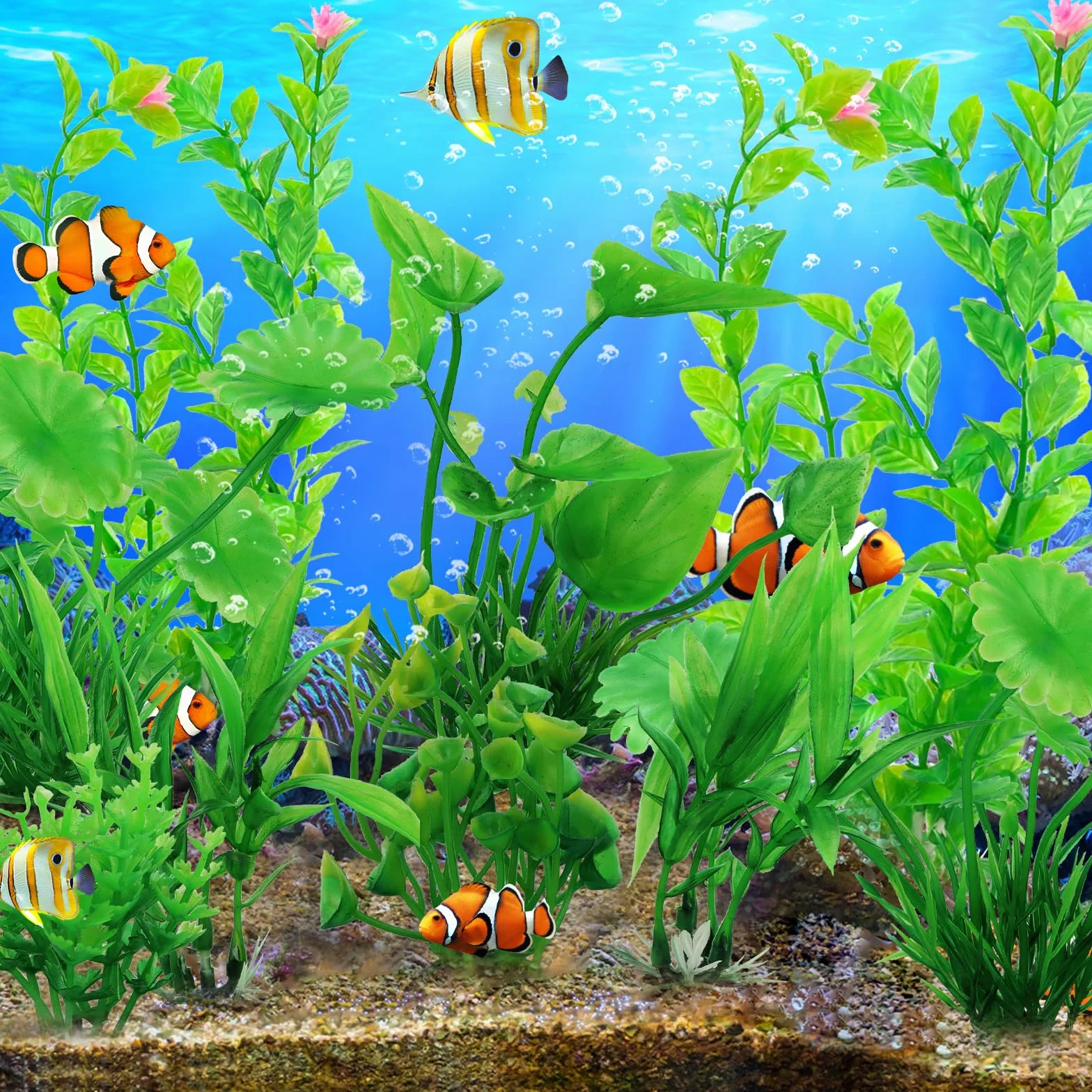 Plante Artificielle Aquarium Decoration 10 Pièces Vert