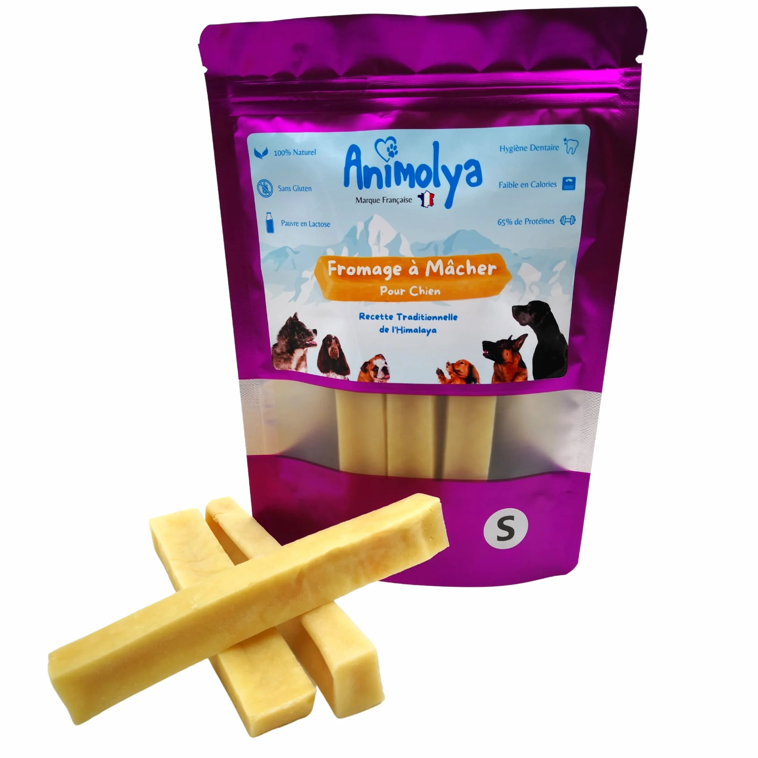 Friandises pour Chien Bâton de Fromage à Mâcher 100% Naturel Hygiène Dentaire Taille S Lot de 3