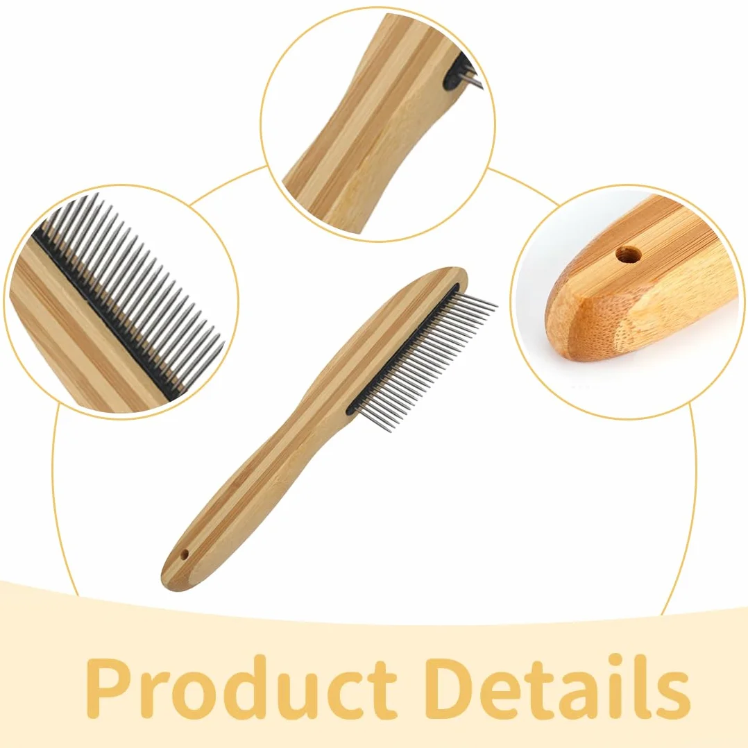 Peigne Antipelliculaire à Dents Extra Fines avec Pique en Métal pour Enfants Adultes Chien Chat