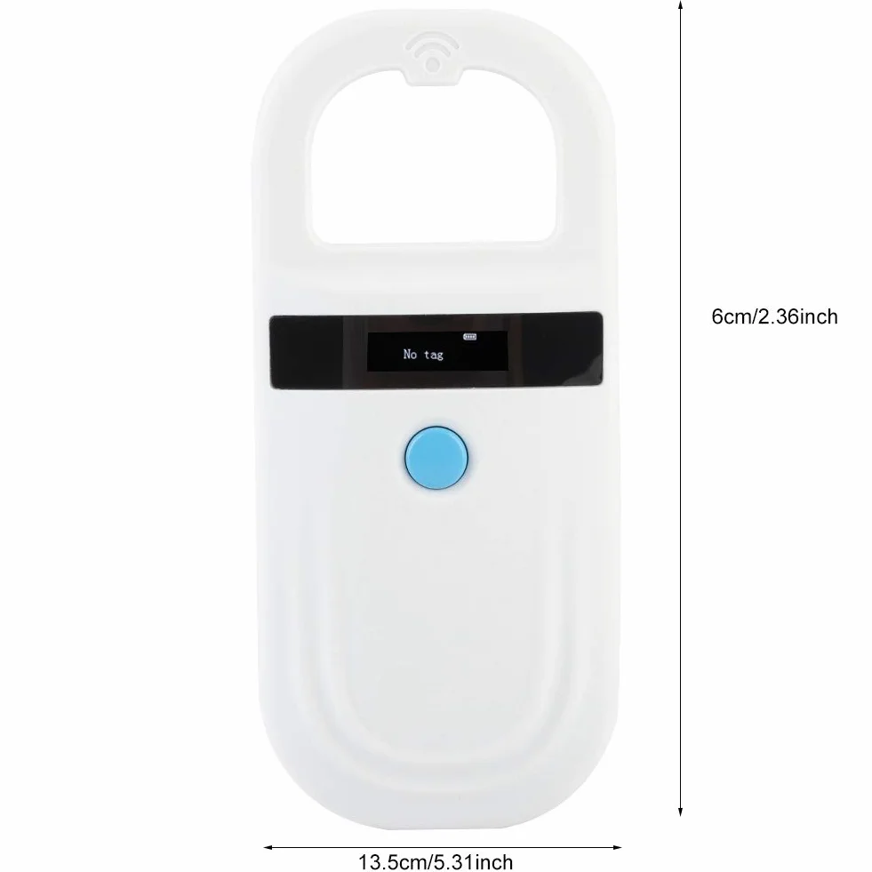 Lecteur Animal Universel Tenu dans la Main de Lecteur de micropuce RFID de Scanner de micropuce d'animal familier de Lecteur Portable de Puce de 134.2KHz pour l'ISO 11784/11785, FDX-B et ID64 RFID