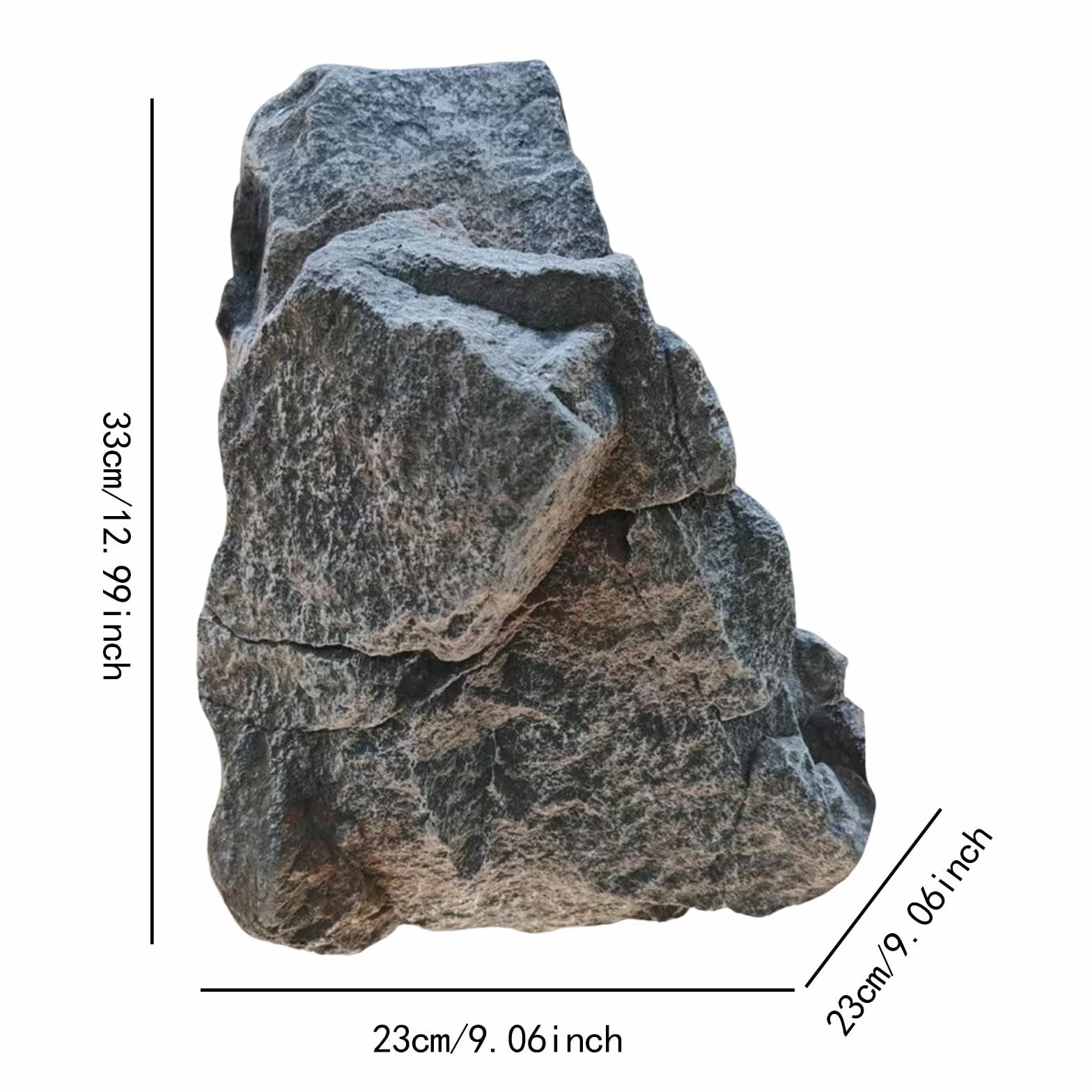 Décoration de Jardin en Fausse Pierre Grise, Faux Rocher Décoration de Jardin, Rock Gray Mountain Décoration, 33x23x23cm