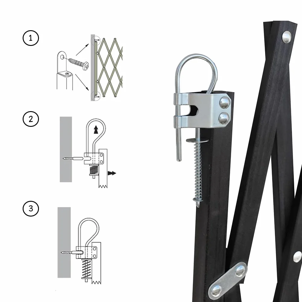 NORDLINGER Pro Barrière Animaux Extensible 60 à 230 cm Noir Bois 100% FSC