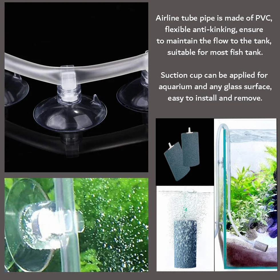 Pompe à air Accessoires pour Fish Tank 31 Pièces 5M Tuyau à air Bulles Pierres Valves
