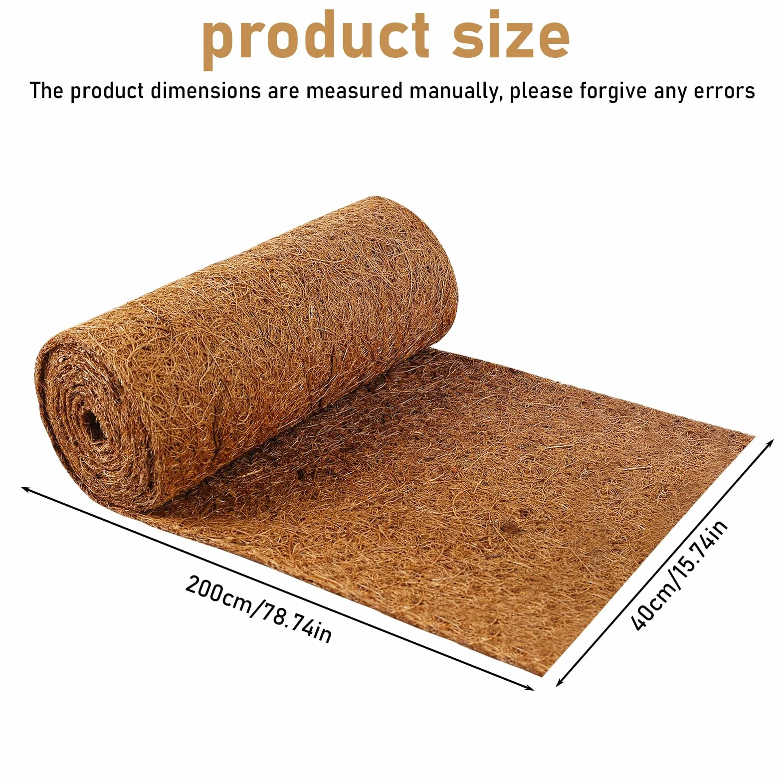 Tapis en noix de coco 40x200 cm protection contre le gel froid 100% fibres de coco