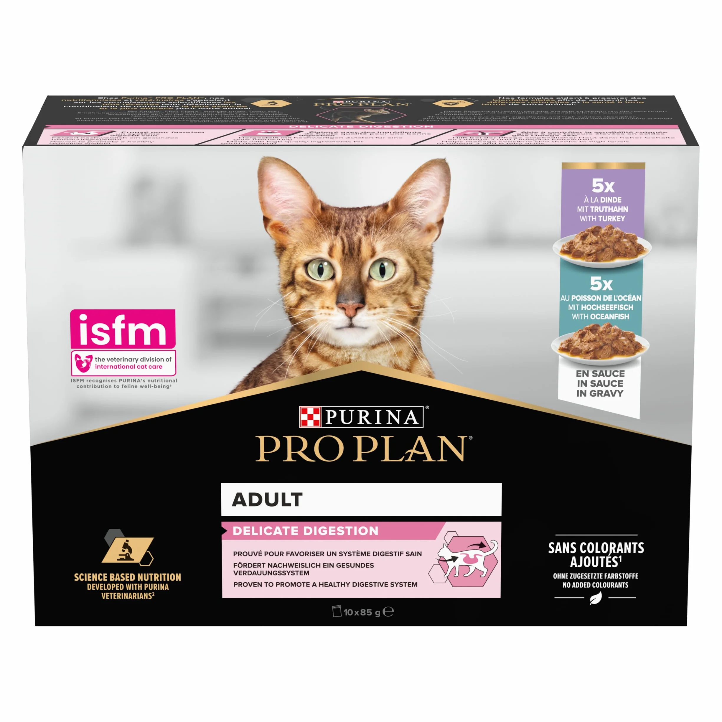 Pro Plan Adulte Delicate Digestion Dinde Poisson Sauce 10x85g