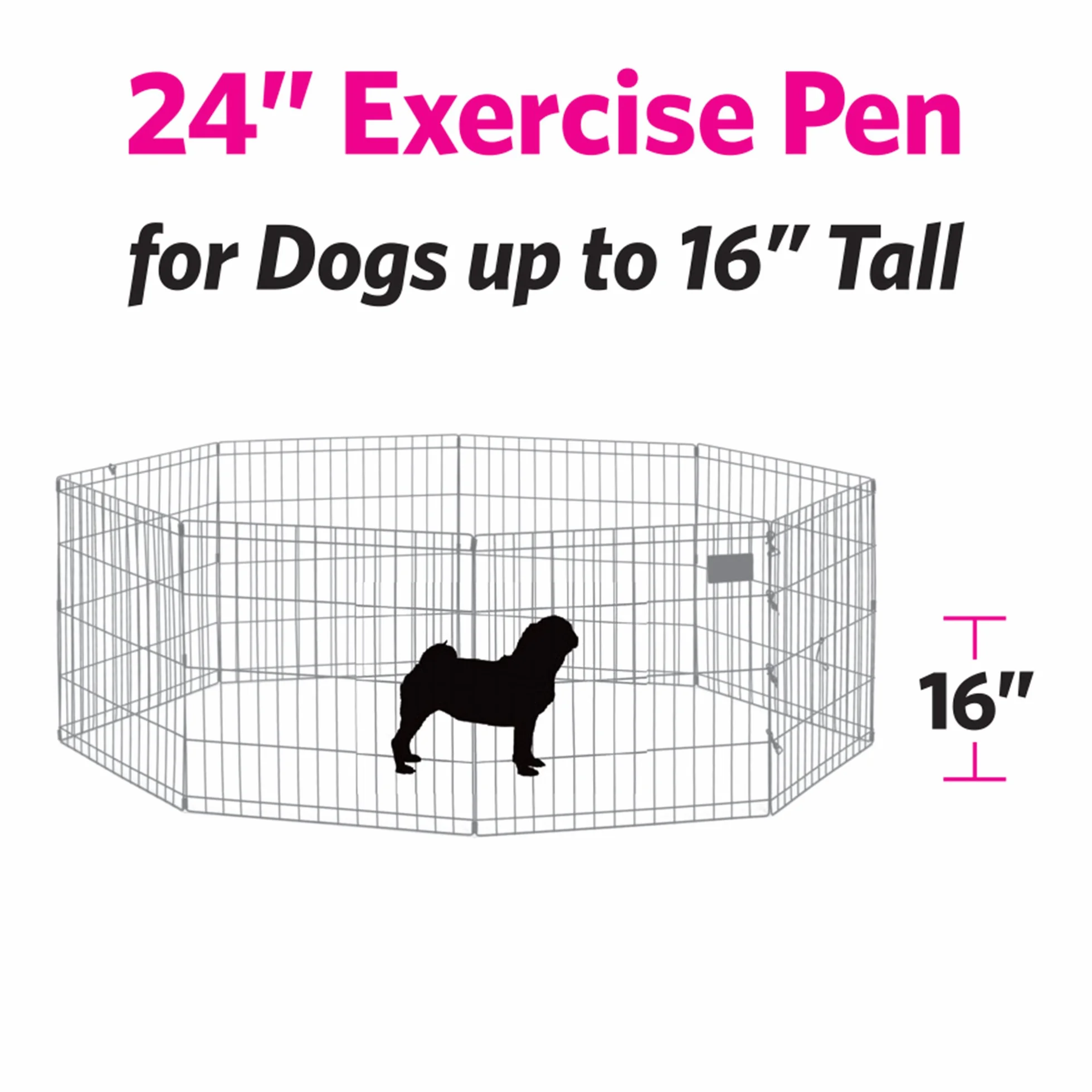 MidWest Homes for Pets Cage d'exercice Parc pour Chien 550-24 60,96 cm x 60,96 cm Noir