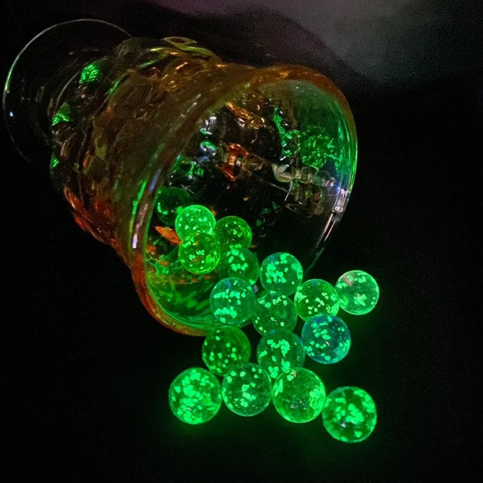 Billes de verre lumineuses 12 mm Lot de 10 pour jeux de flipper et décoration d'aquarium (doré)