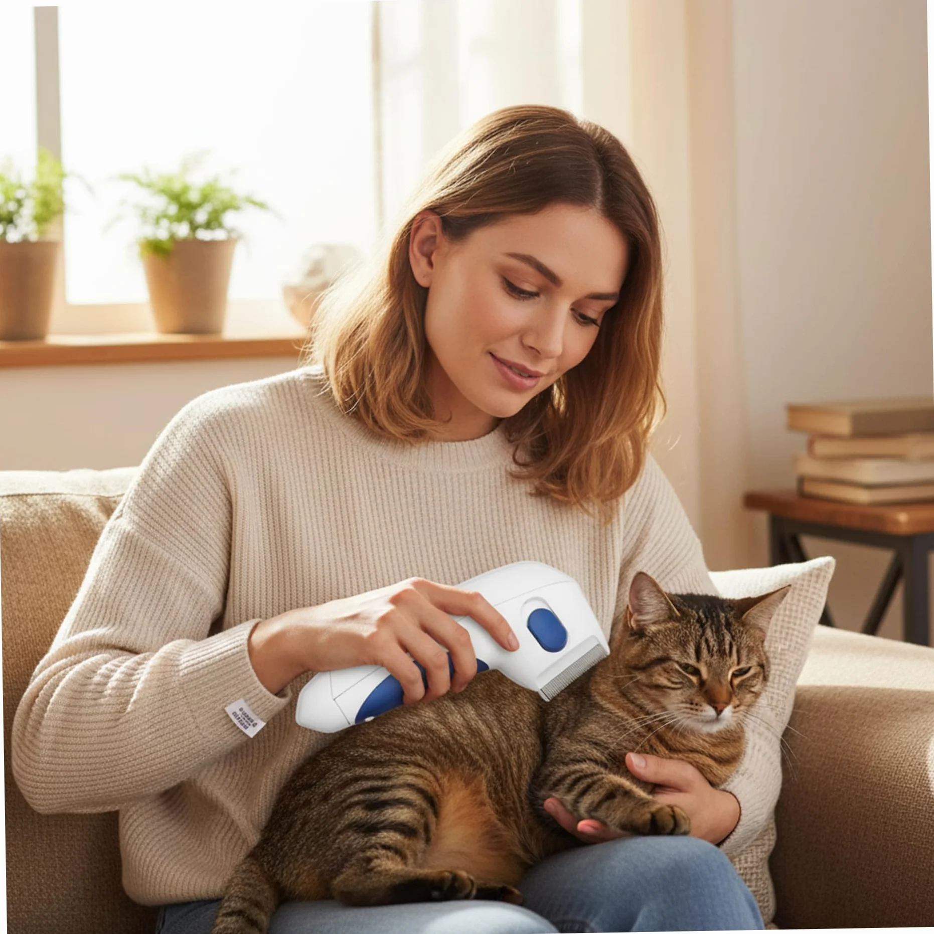Peigne électrique anti-puces pour chats et chiens, brosse anti-puces rechargeable, outil de toilettage sûr