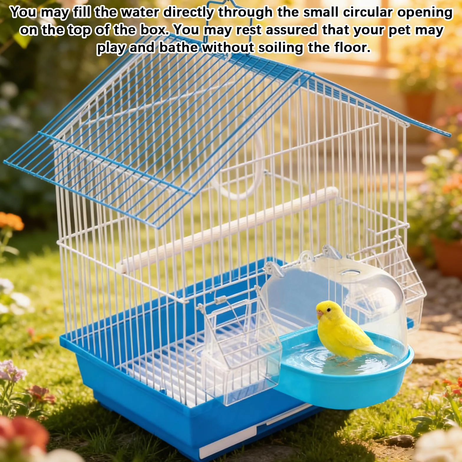Baignoire pour Perroquet, Cage en Plastique Suspendu, Accessoires pour Oiseaux