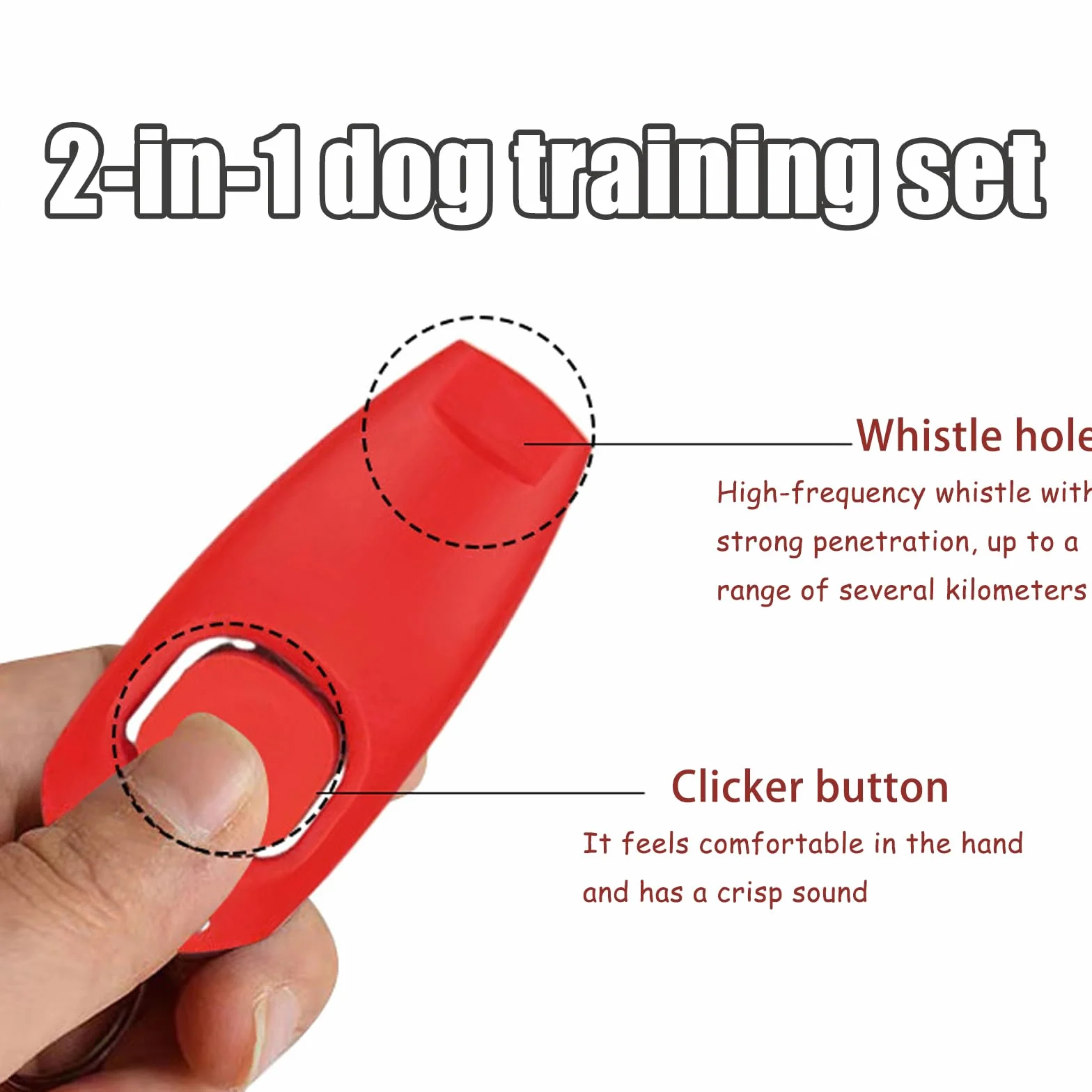 3pièces Sifflet pour Chien,Clicker de Dressage pour Animal de Compagnie,Haute fréquence Sifflet pour Chien,Dresseur avec Sangle de Poignet,Fonction 2 en 1,Facile à Transporter