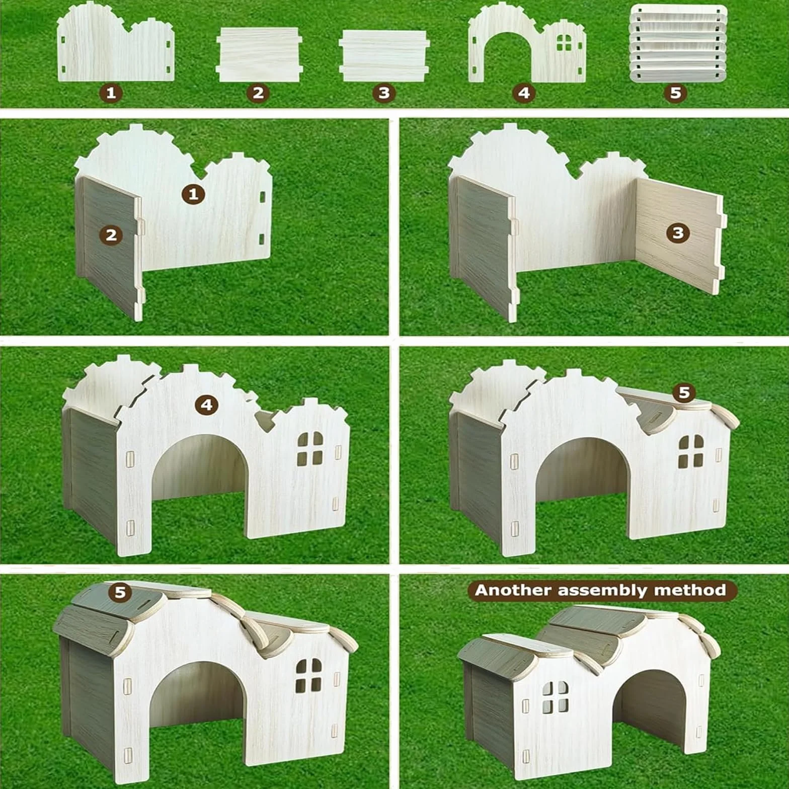 Maison Hamster, Maison pour Hamster en Bois, Maison en Bois pour Petits Animaux, Maison Cochon d'Inde et Hamster, Maison en Bois pour Hamster, Cachette pour Hamsters, pour Dormir et Jouer