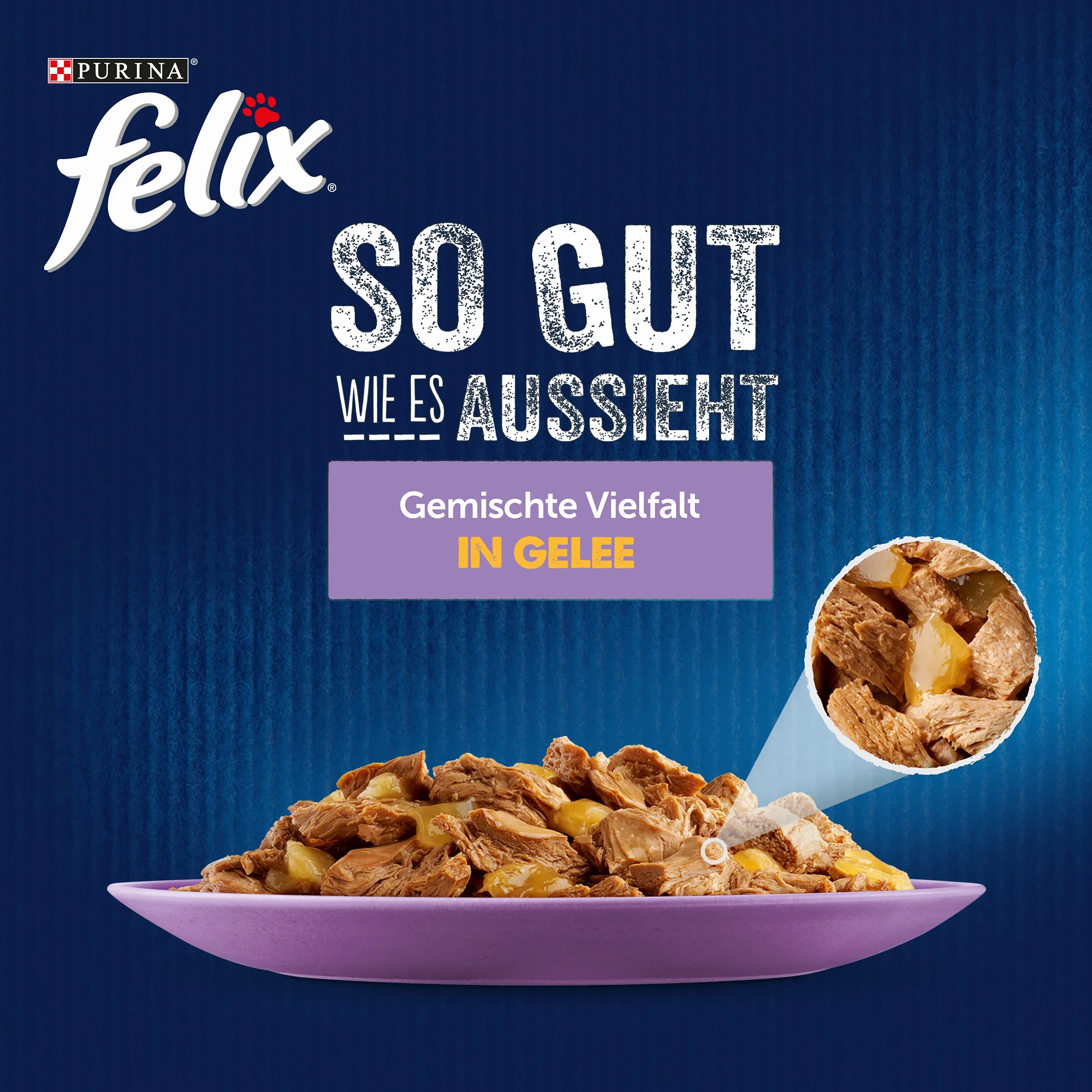 Felix Nourriture Humide pour Chat en gelée, mélange de variétés, Lot de 120 (120 x 85 g)