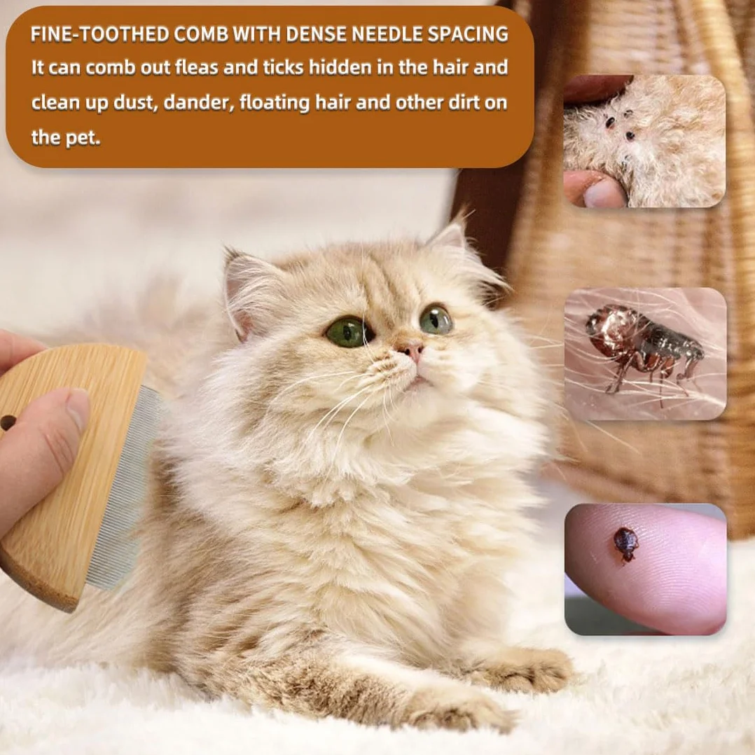 Peigne Anti Puces pour Chat Chien 2 pièces - Anti-puces Poux Tiques