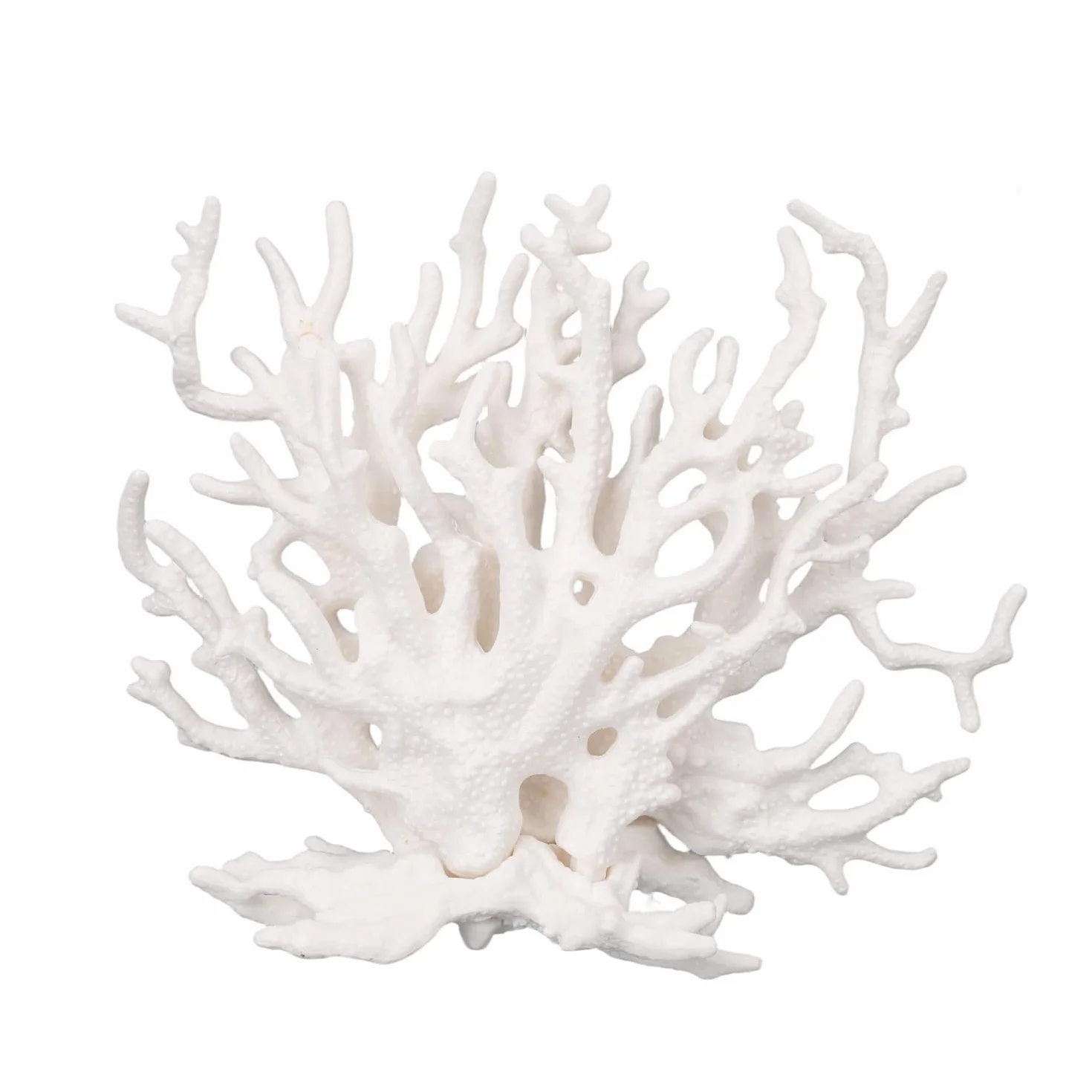 Tinoaly Décorations pour Aquarium Récif de Corail en Résine Blanche Ornements Réalistes