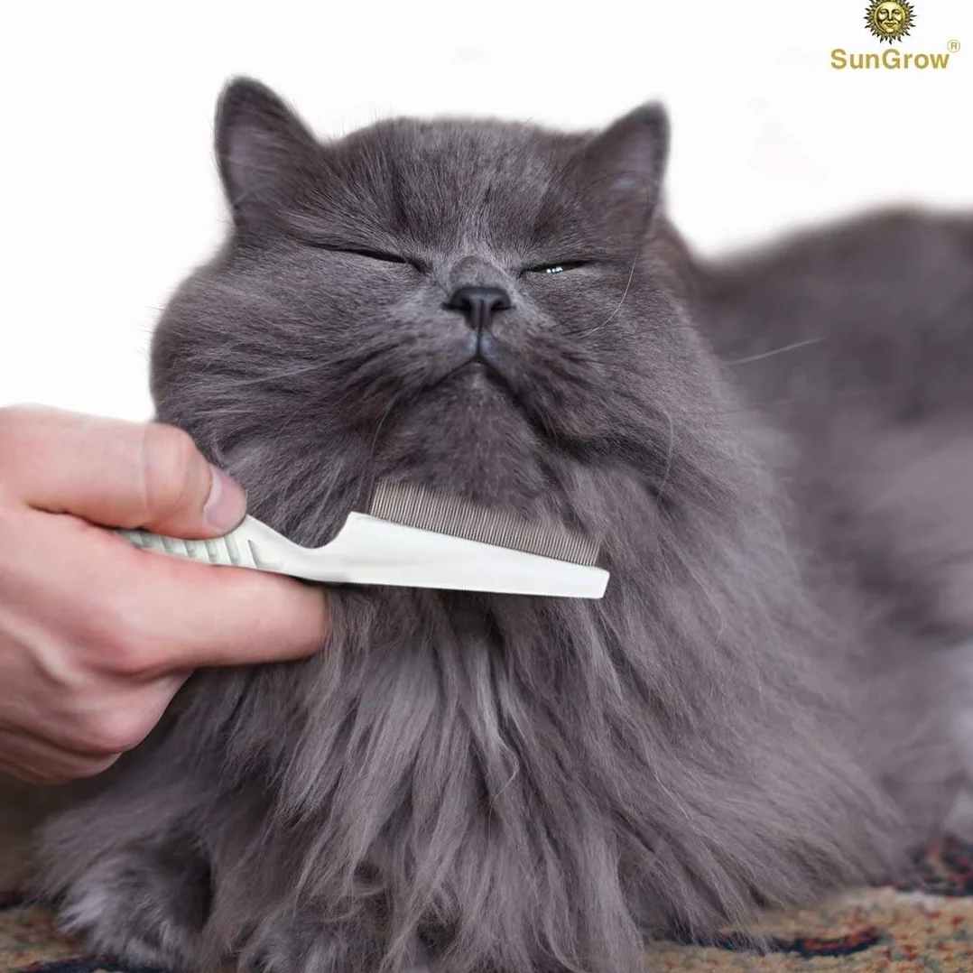 Peigne à puces anti-tiques pour chiens chats petits animaux outil toilettage professionnel poils courts longs prise en main confortable