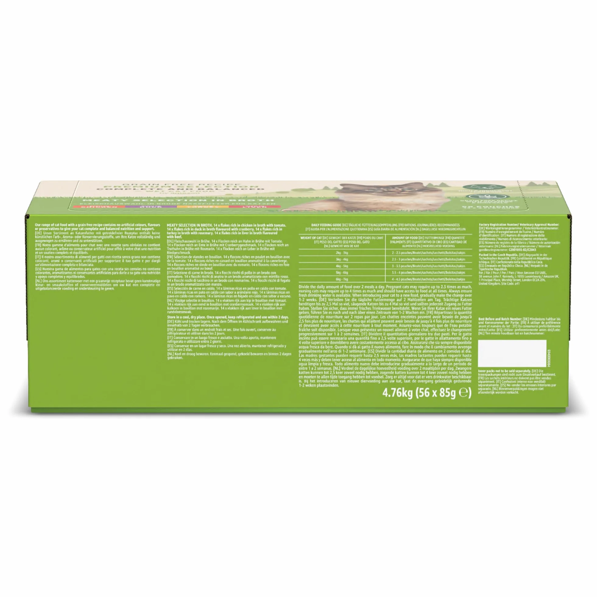 by Amazon Aliments Humides sans Céréales pour Chats, Selection de Viande en Bouillon 4.76kg, 56 Lot de 85g (Anciennement Lifelong)