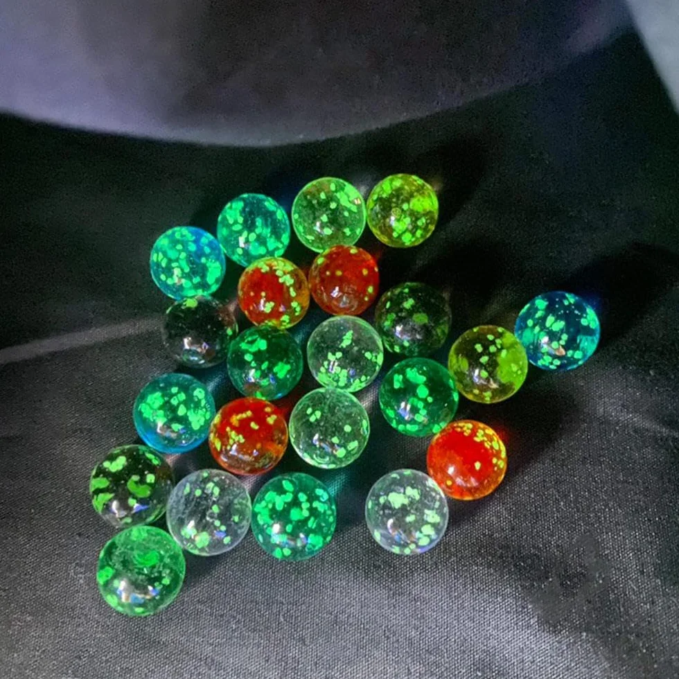 Billes de verre lumineuses 12 mm Lot de 10 pour jeux de flipper et décoration d'aquarium (doré)