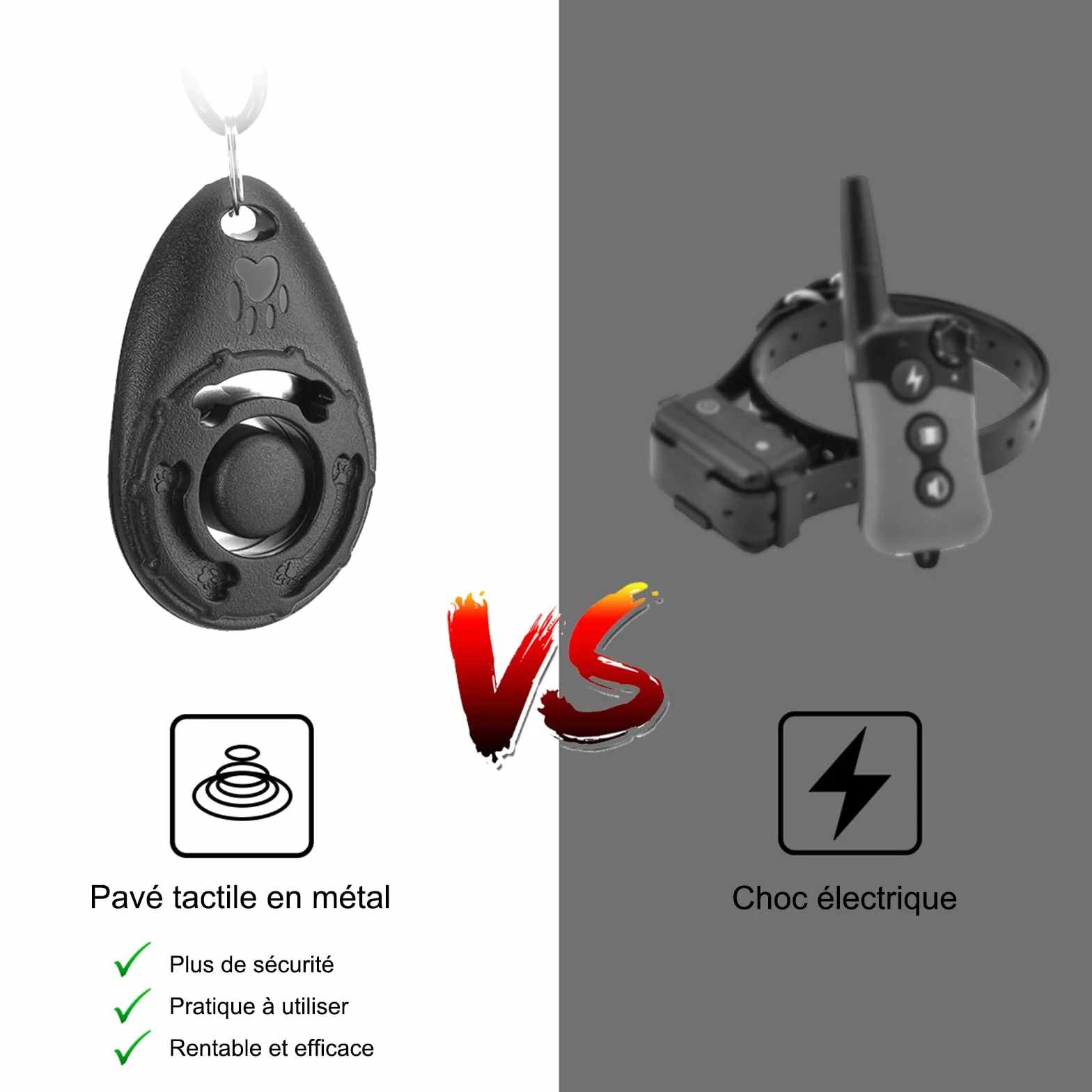 Clickers pour Chien Clicker Training avec Dragonne élastique et Grand Bouton, Lot de 2, Noir et Cyan