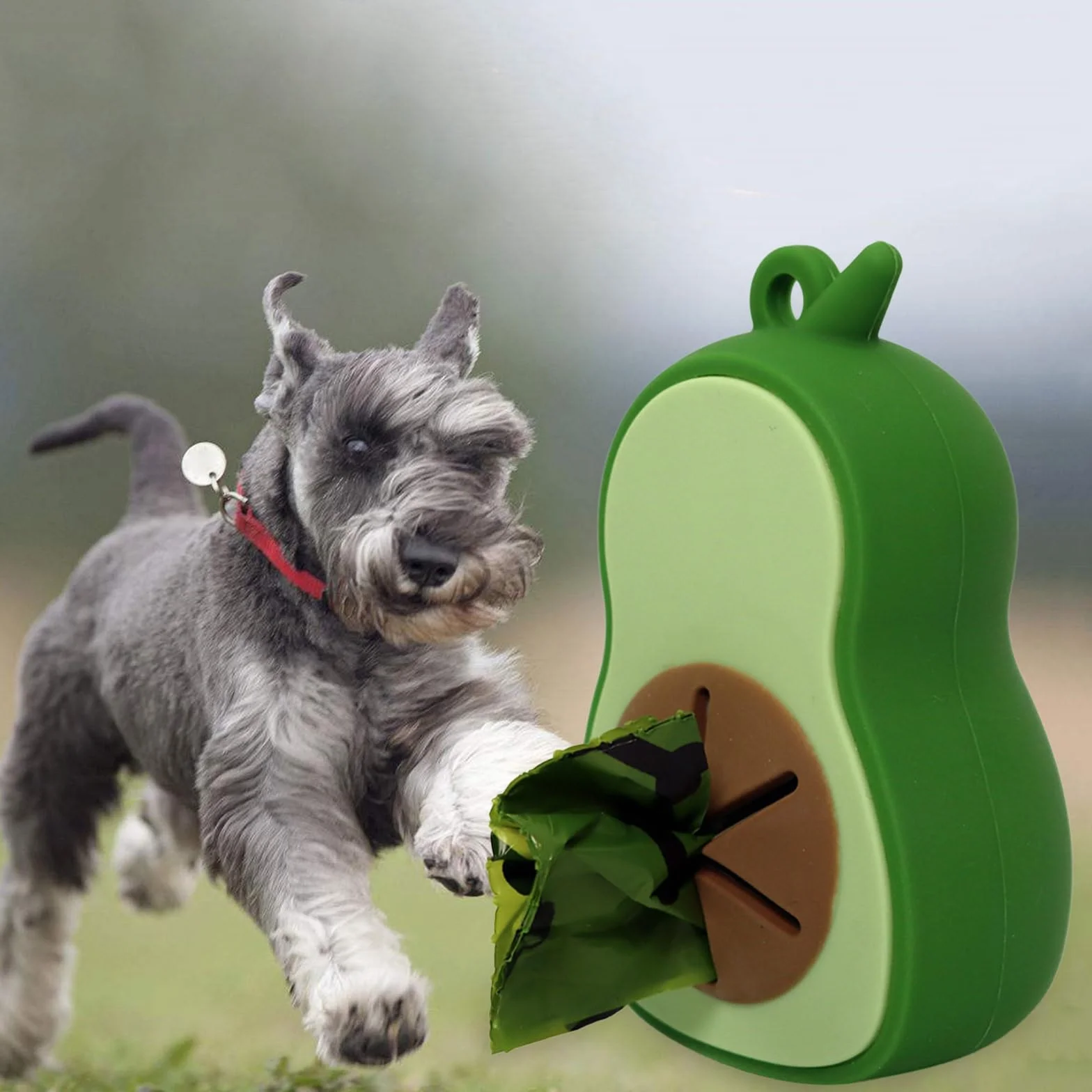 Distributeur de Sacs à déjections Canines en Forme d'avocat Accessoires d'extérieur